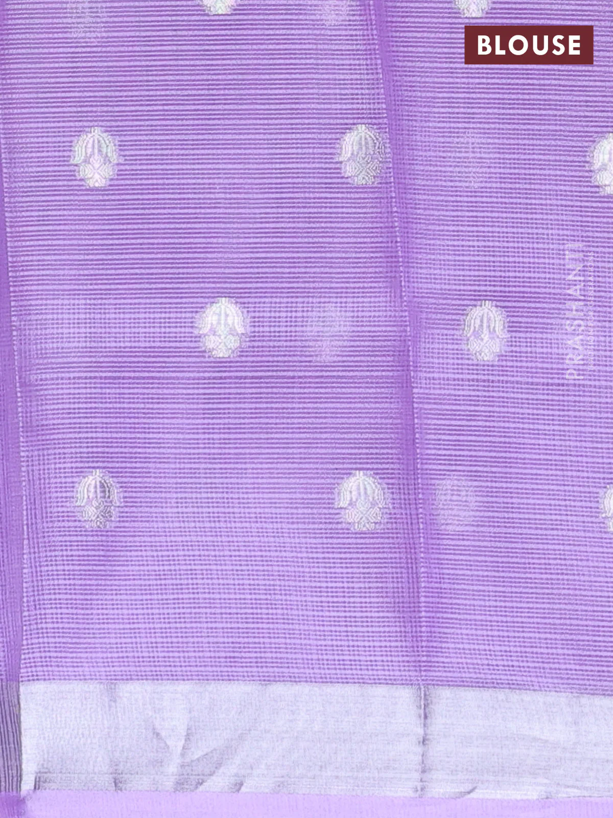 Cotton zari kota unstitched lehenga magenta pink and lavender with silver zari buttas & jamdhani weaves - Image 2