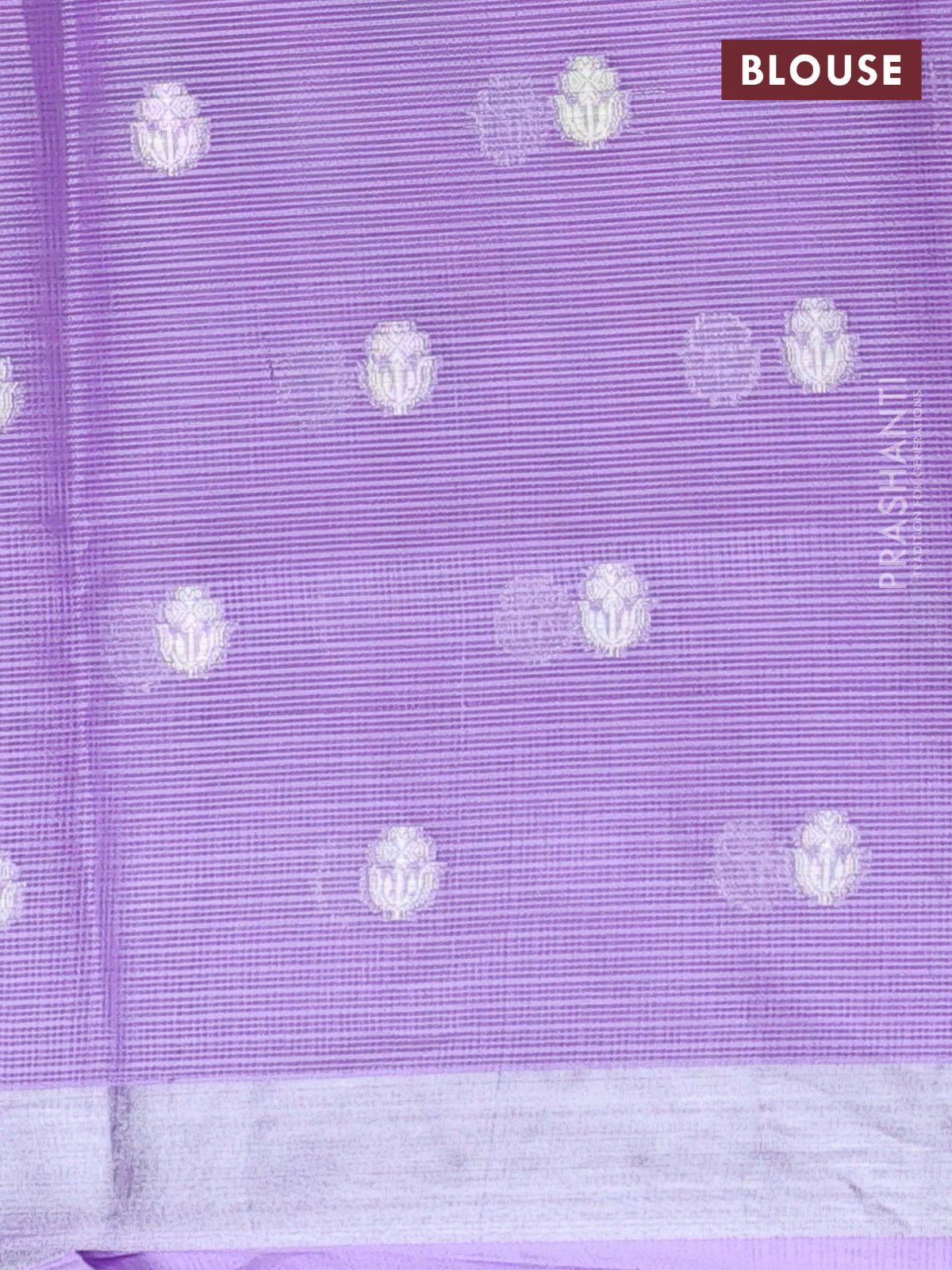 Cotton zari kota unstitched lehenga magenta pink and lavender with silver zari buttas & jamdhani weaves - Image 2