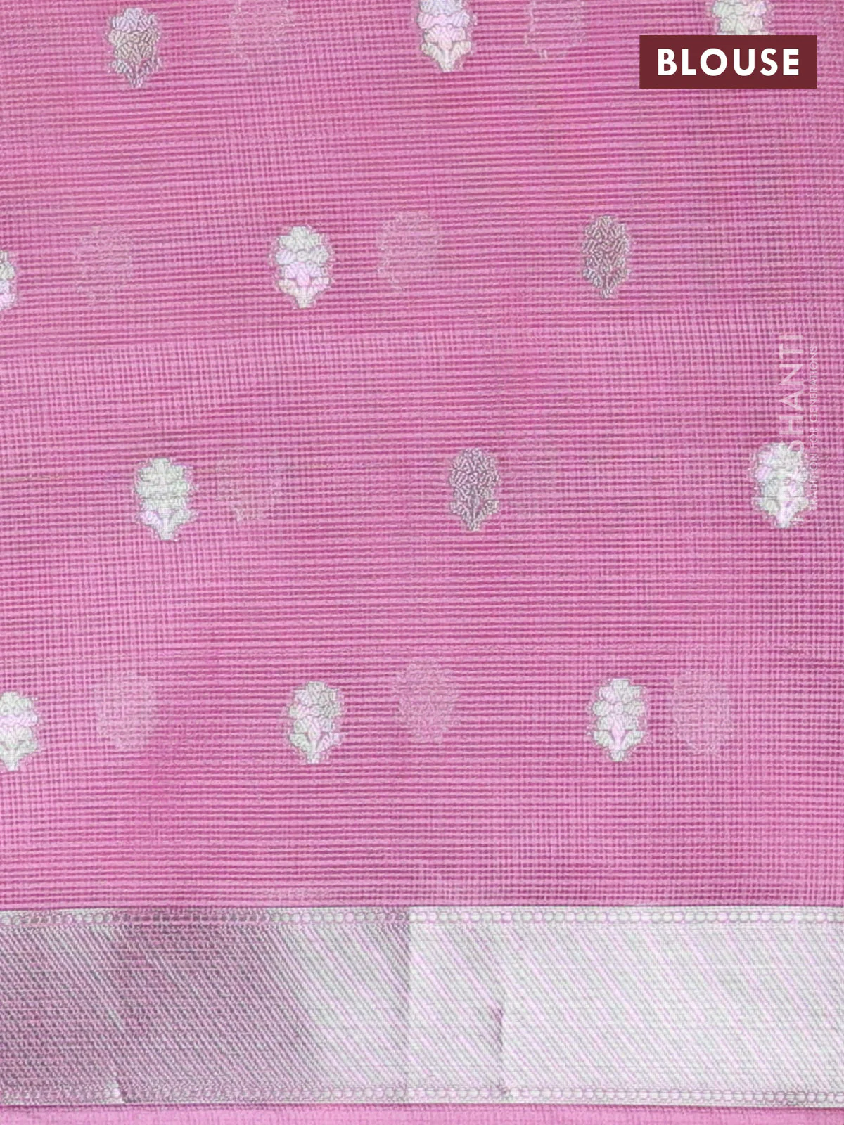 Cotton zari kota unstitched lehenga pastel lavender and light pink with geometric zari weaves & jamdhani weaving - Image 2