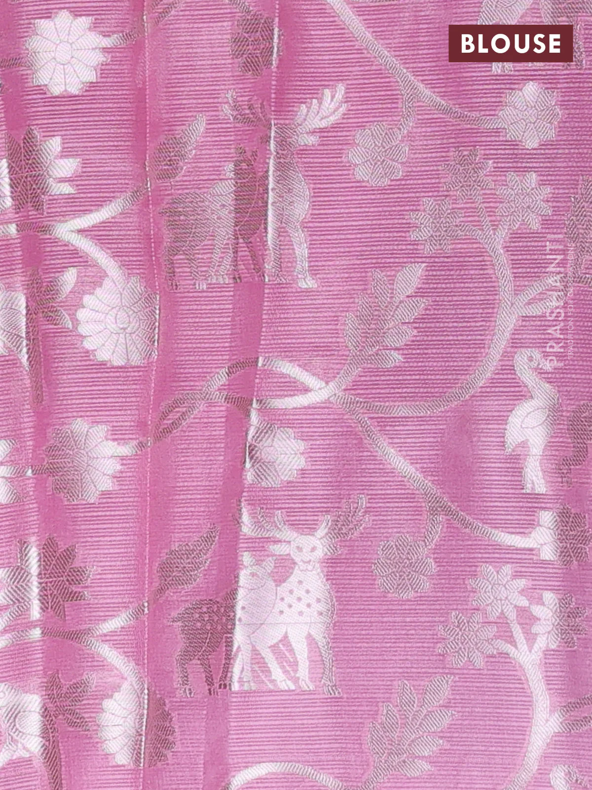 Cotton zari kota unstitched lehenga purple and light pink with allover zari buttas - Image 2