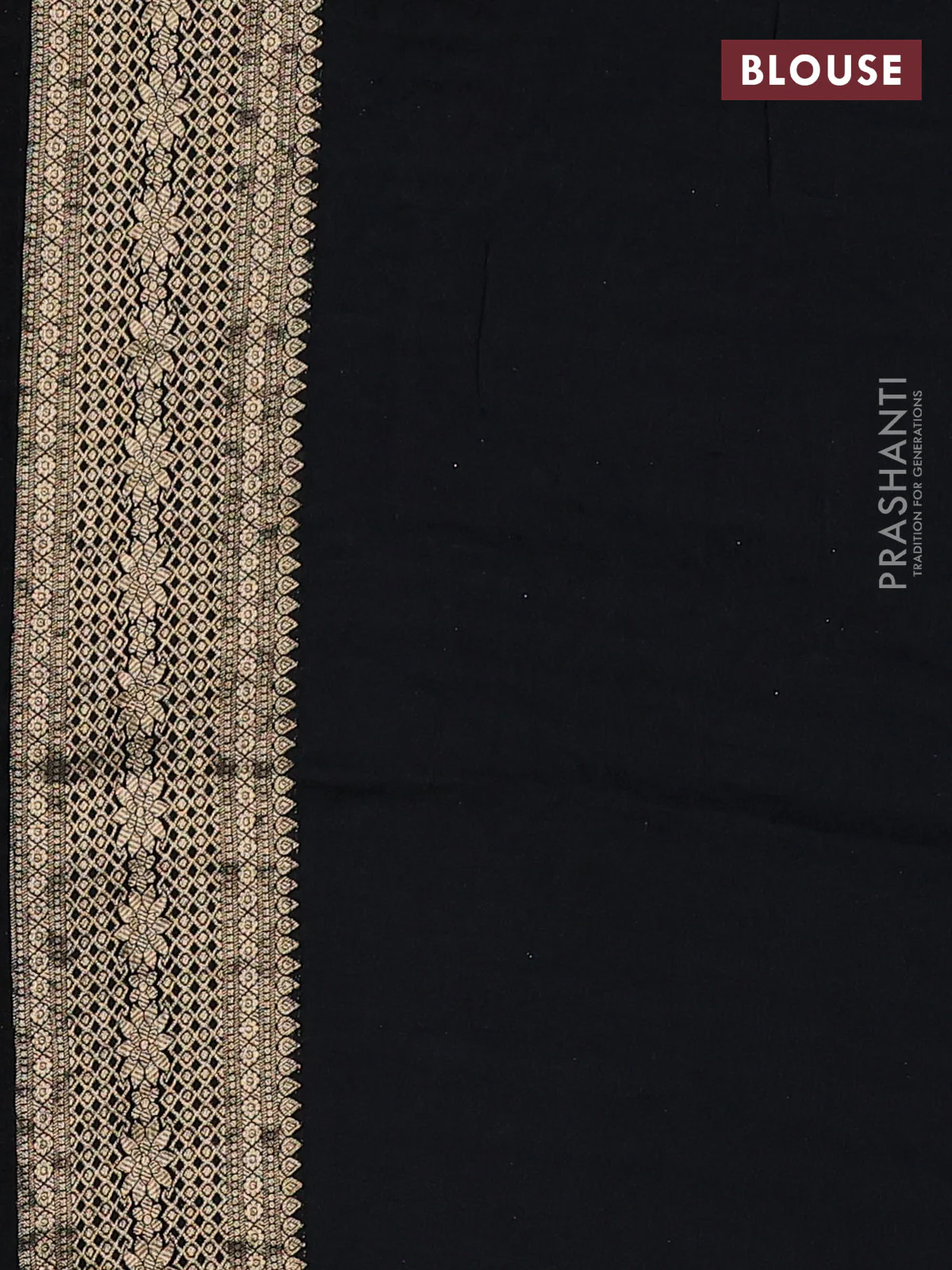 Crepe silk saree black with allover patola mina weaves & sequin work and zari woven border - Image 3