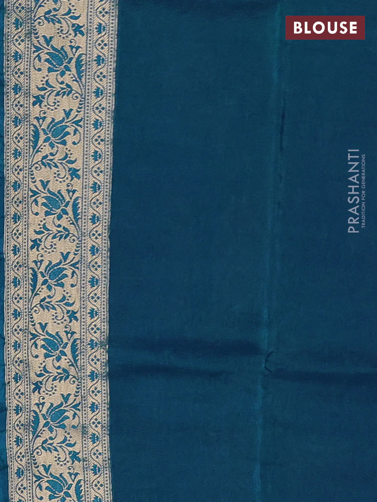 Crepe silk saree cs blue with allover mina weaves & sequin work and zari woven border - Image 3
