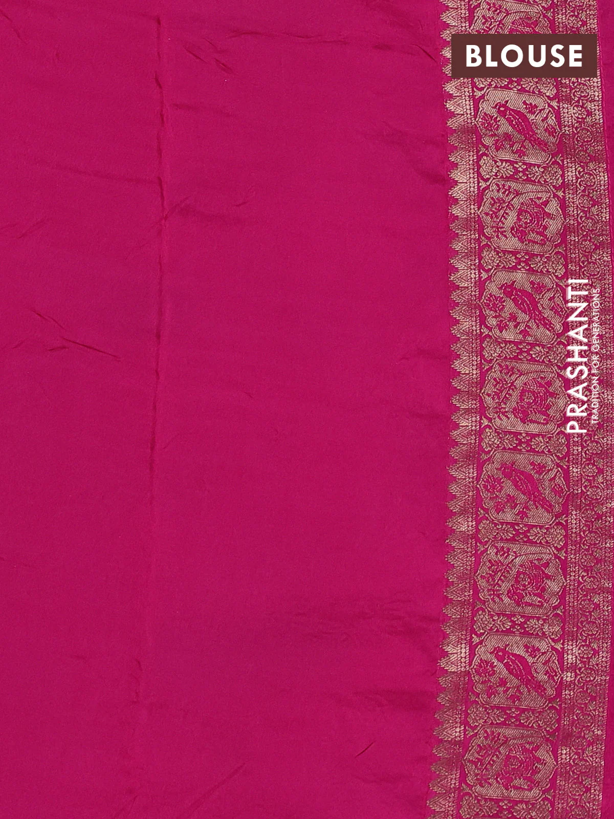 Crepe silk saree pink with allover mina weaves & sequin work and zari woven border - Image 3