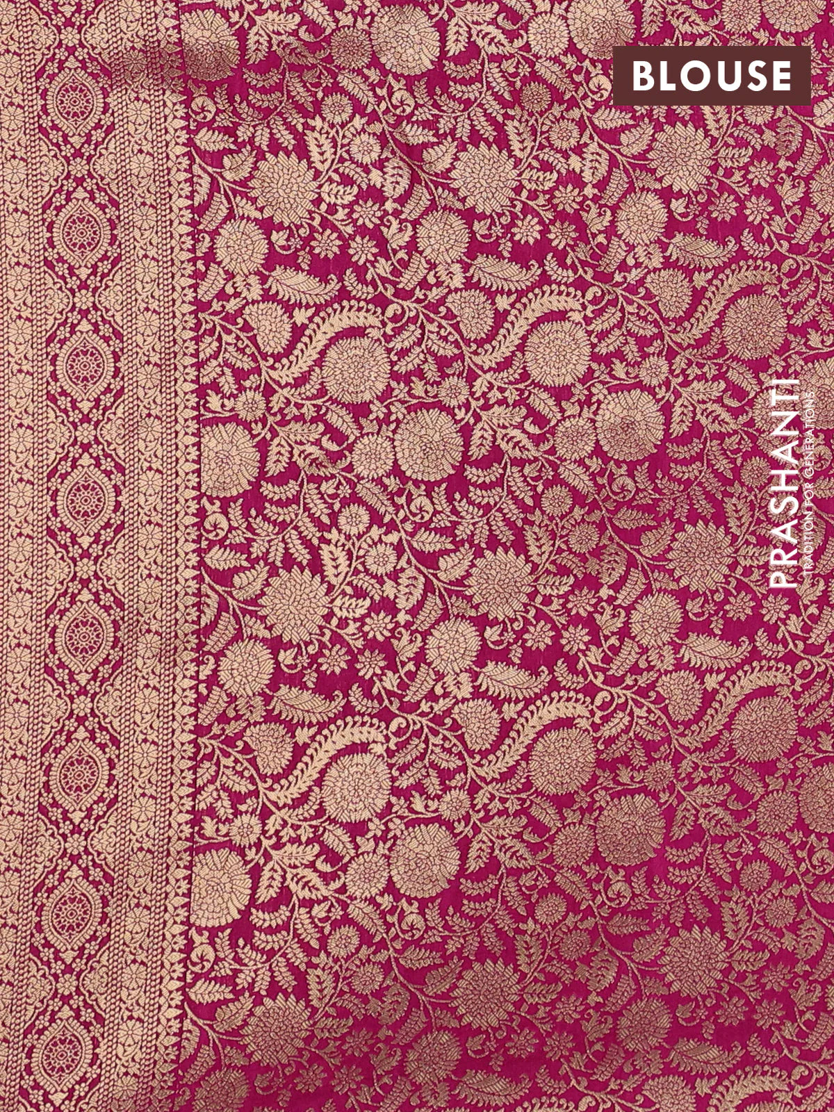Crepe silk saree pink with allover mina weaves & sequin work and zari woven border - Image 3