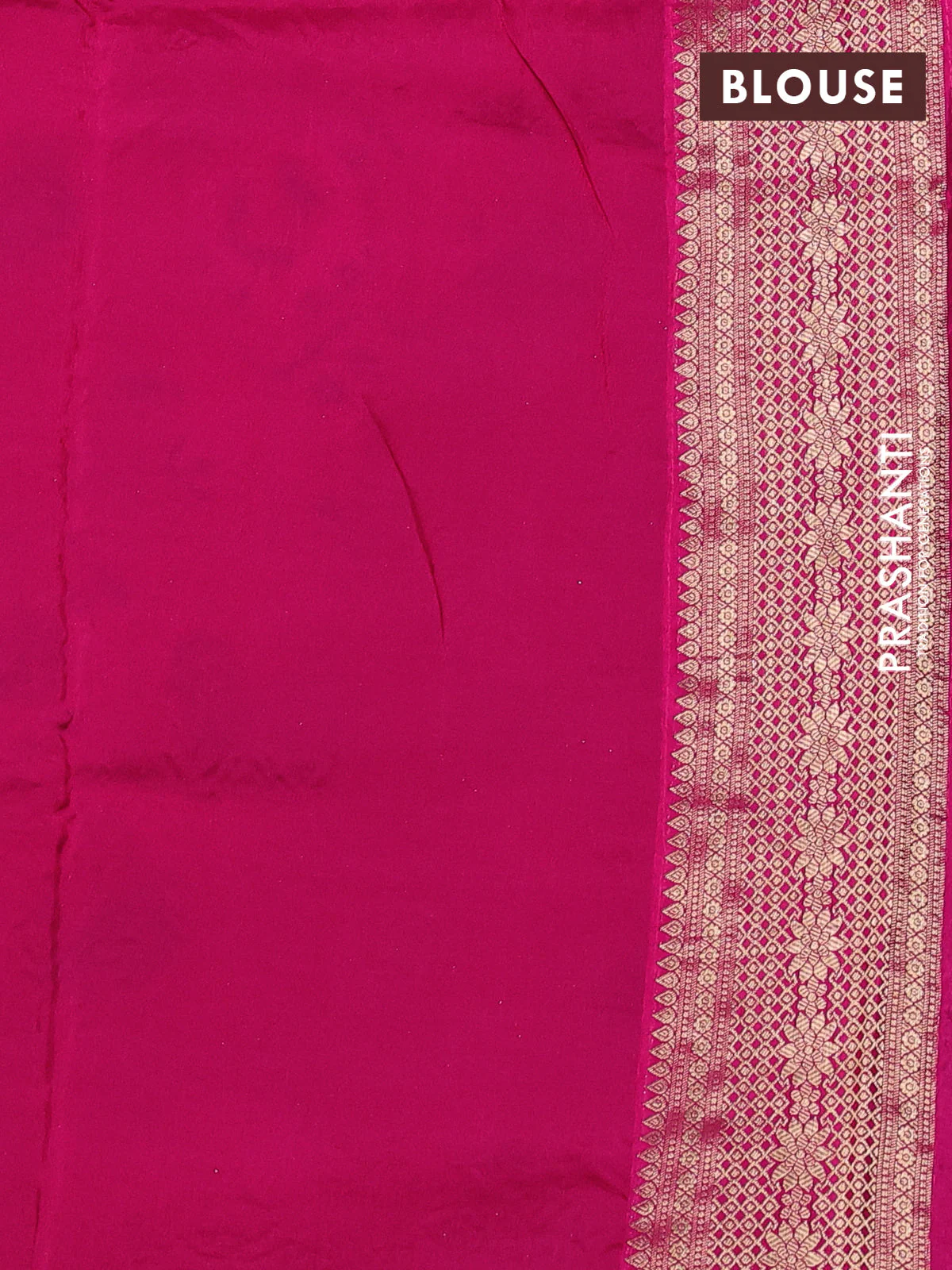 Crepe silk saree pink with allover mina weaves & sequin work and zari woven border - Image 3