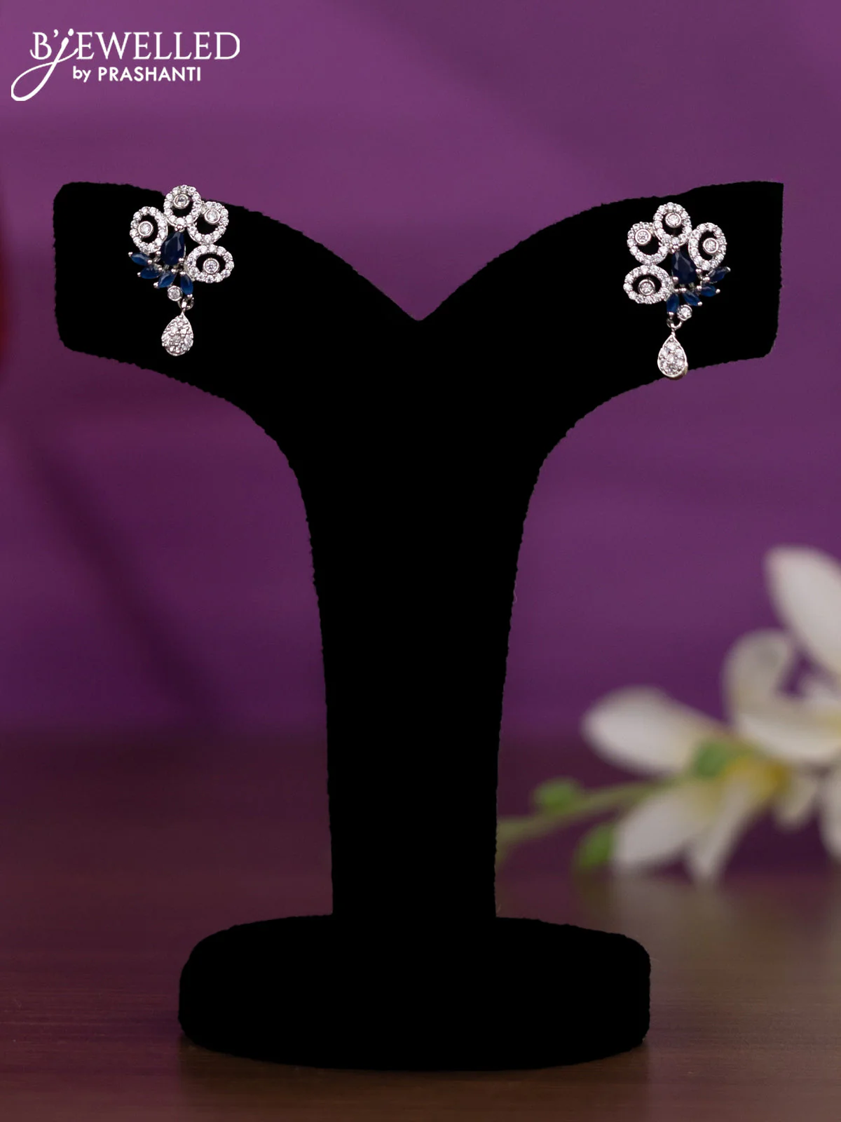 Crstal beaded wine necklace with cz stones - Image 2