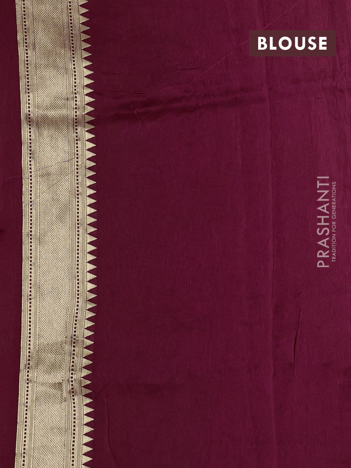 Dola silk saree deep maroon with allover shikarga weaves and zari woven border - Image 3