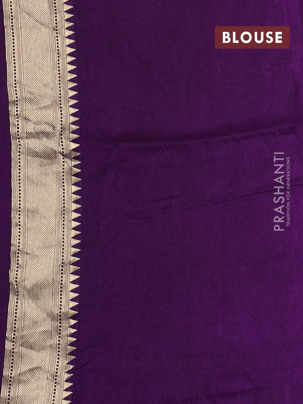 Dola silk saree violet with allover shikarga weaves and zari woven border - Image 3
