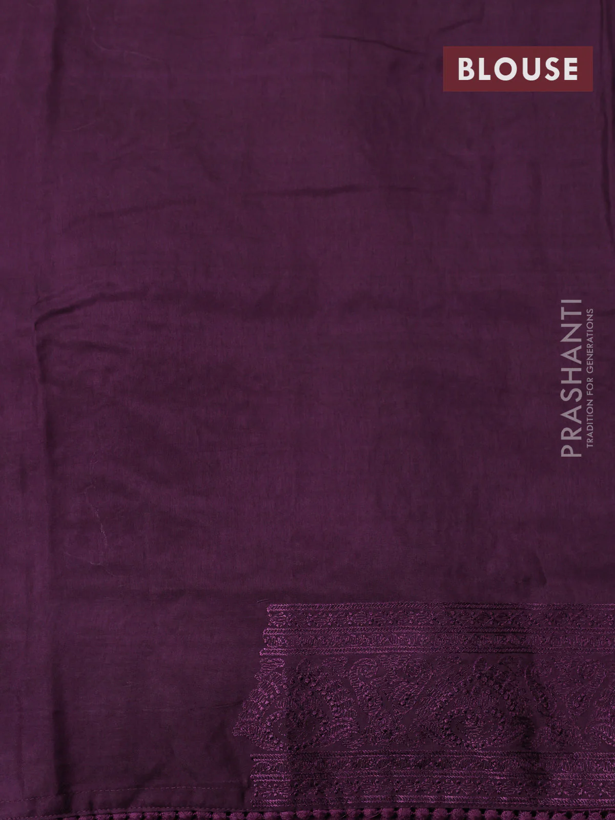 Dola silk saree wine shade with allover floral embroidery work and chikankari work border - Image 4