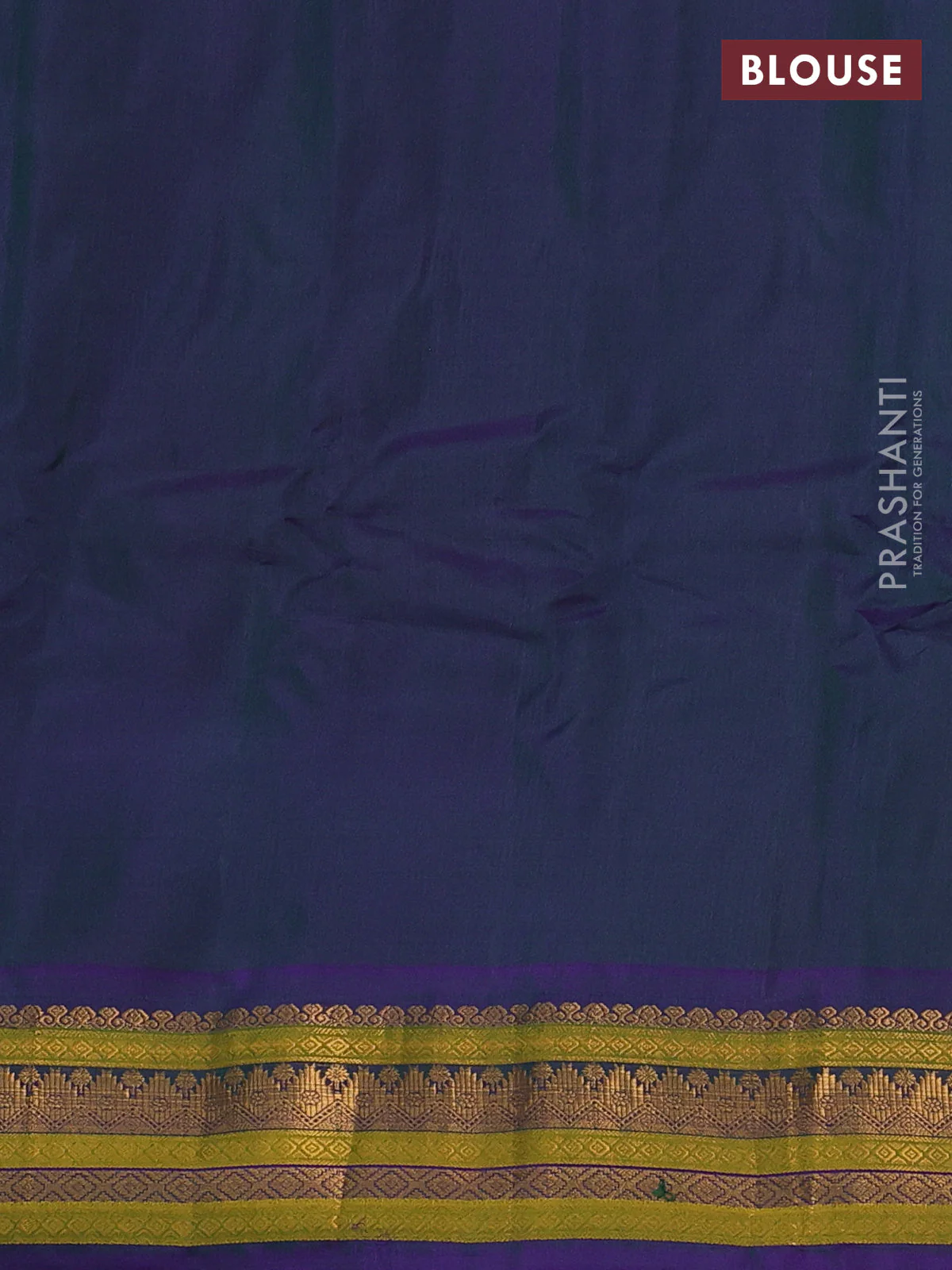 Gadwal silk cotton saree dual shade of greenish blue and dual shade of violet with zari woven paisley buttas and zari woven border - Image 3