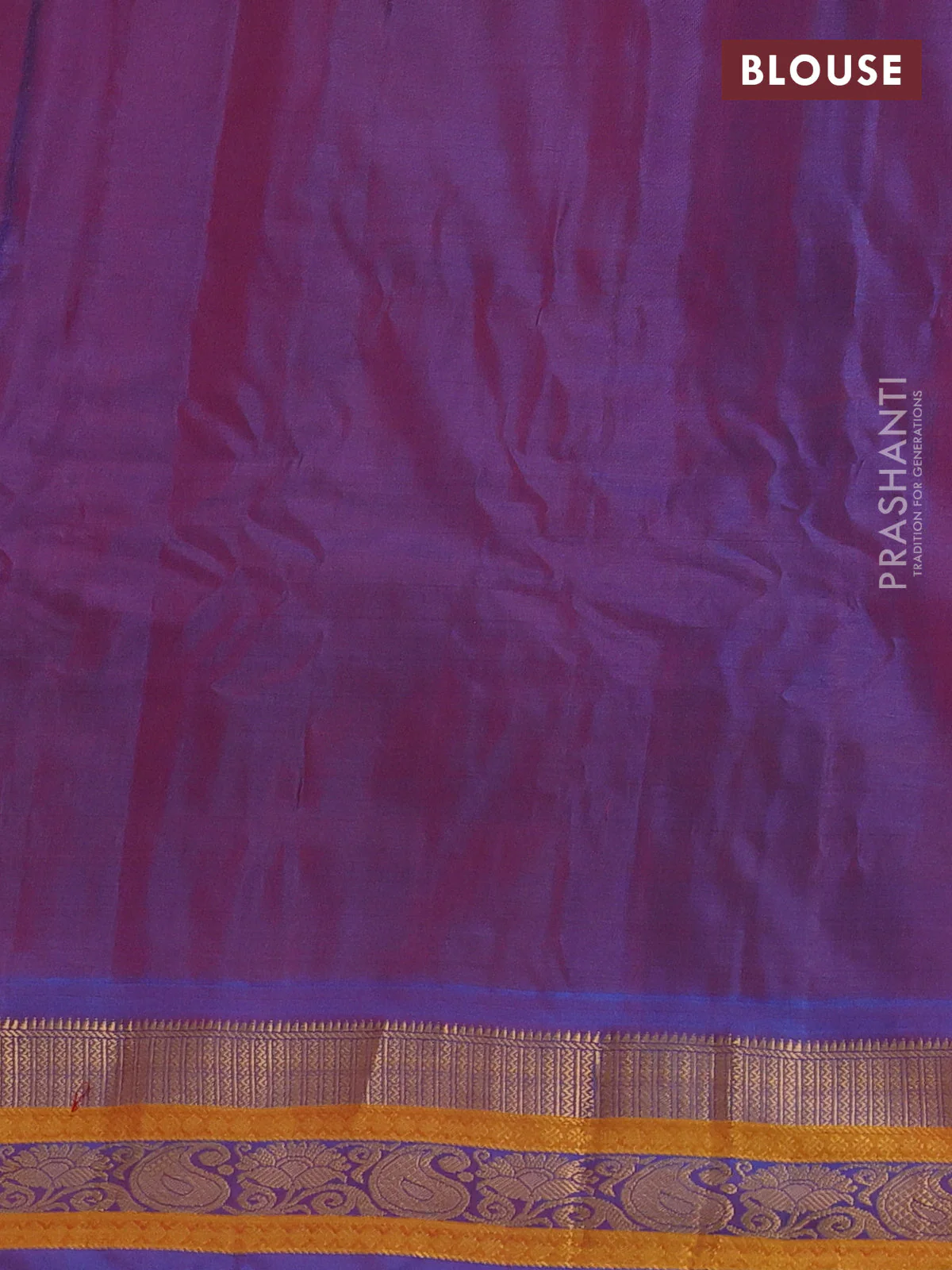 Gadwal silk cotton saree maroon and dual shade of blue with zari woven buttas and zari woven border - Image 3