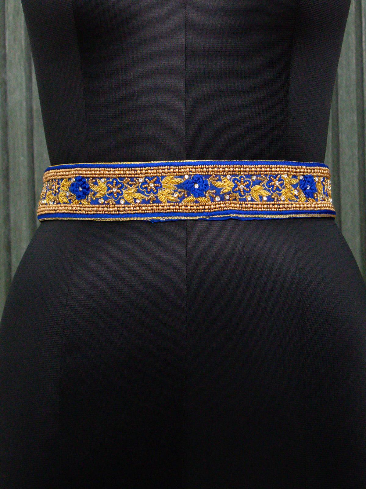 Hip belt blue with aari work ring knot & stone work - Image 2