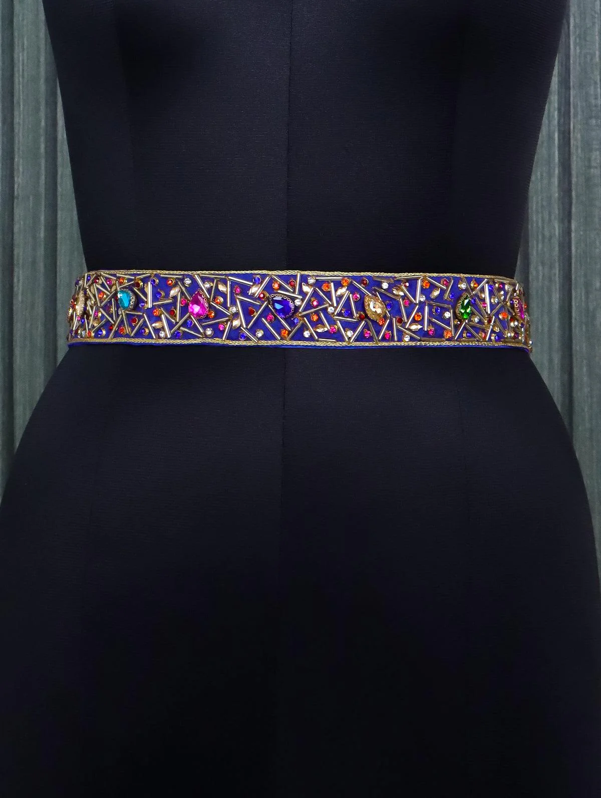 Hip belt blue with pipe & stones work - Image 2