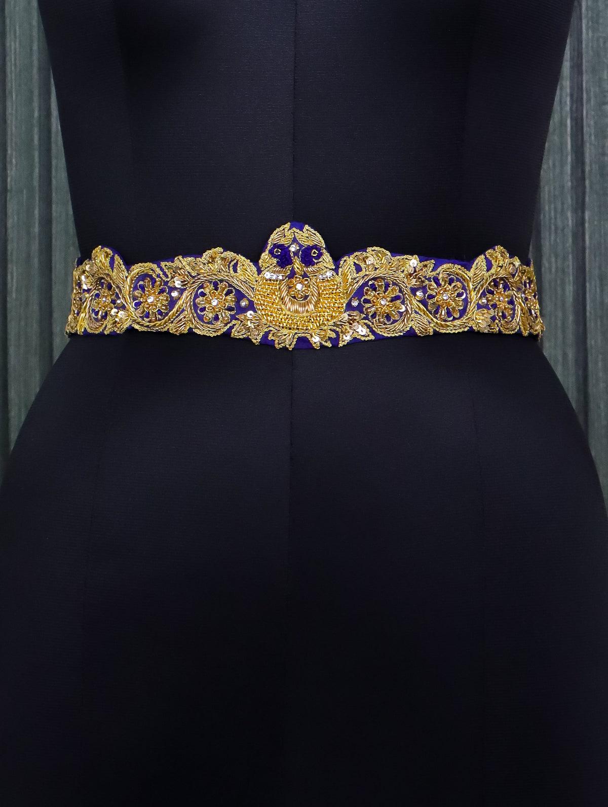 Hip belt blue with zardosi & sequins work - Image 2