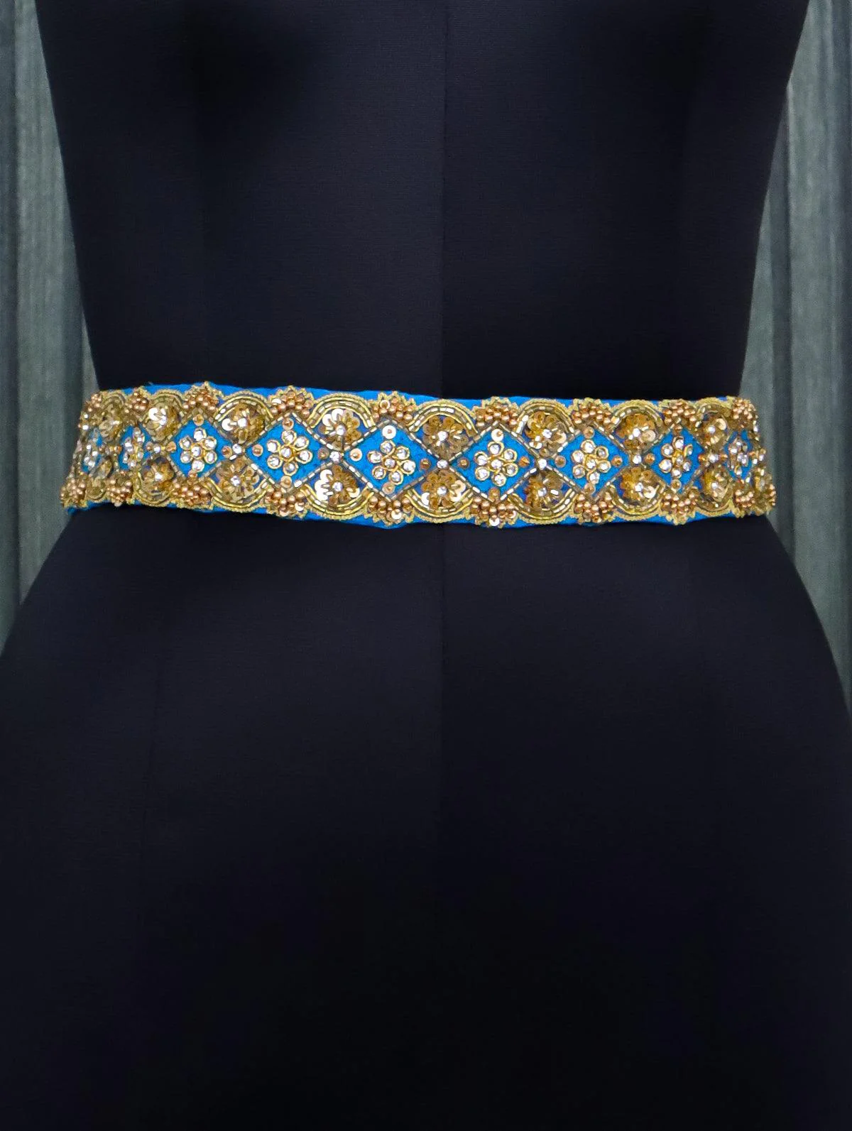 Hip belt cs blue with stones & sequins work - Image 2