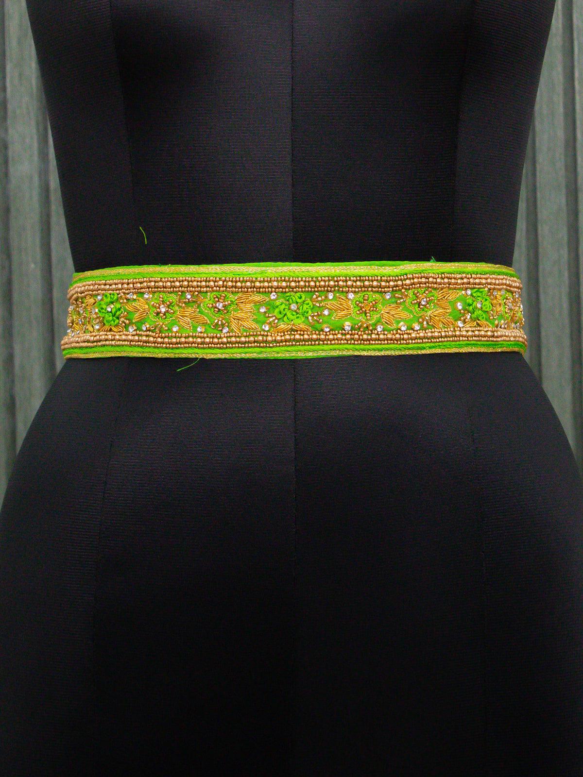 Hip belt light green with aari work ring knot & stone work - Image 2