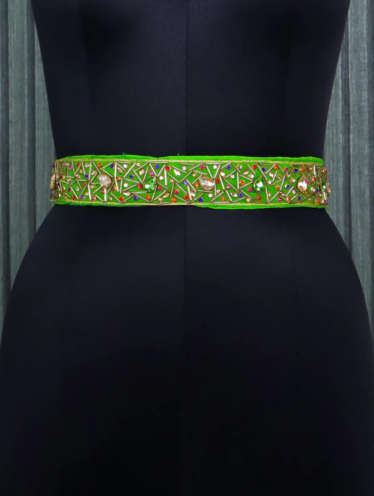 Hip belt light green with pipe & stones work - Image 2