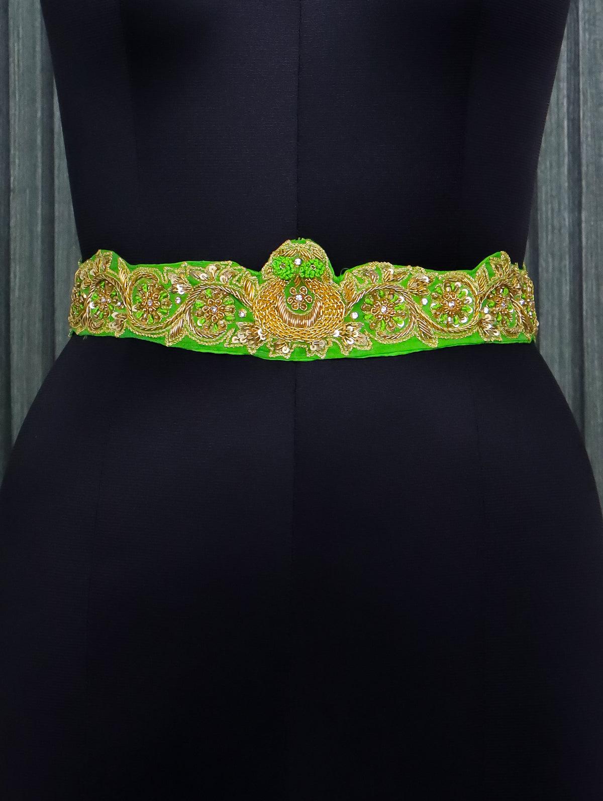 Hip belt light green with zardosi & sequins work - Image 2