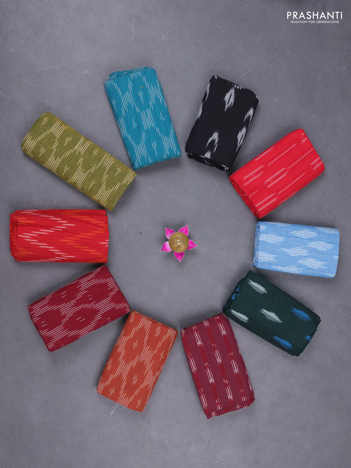 Ikat cotton blouse bits multi colour and multi design pack of 10