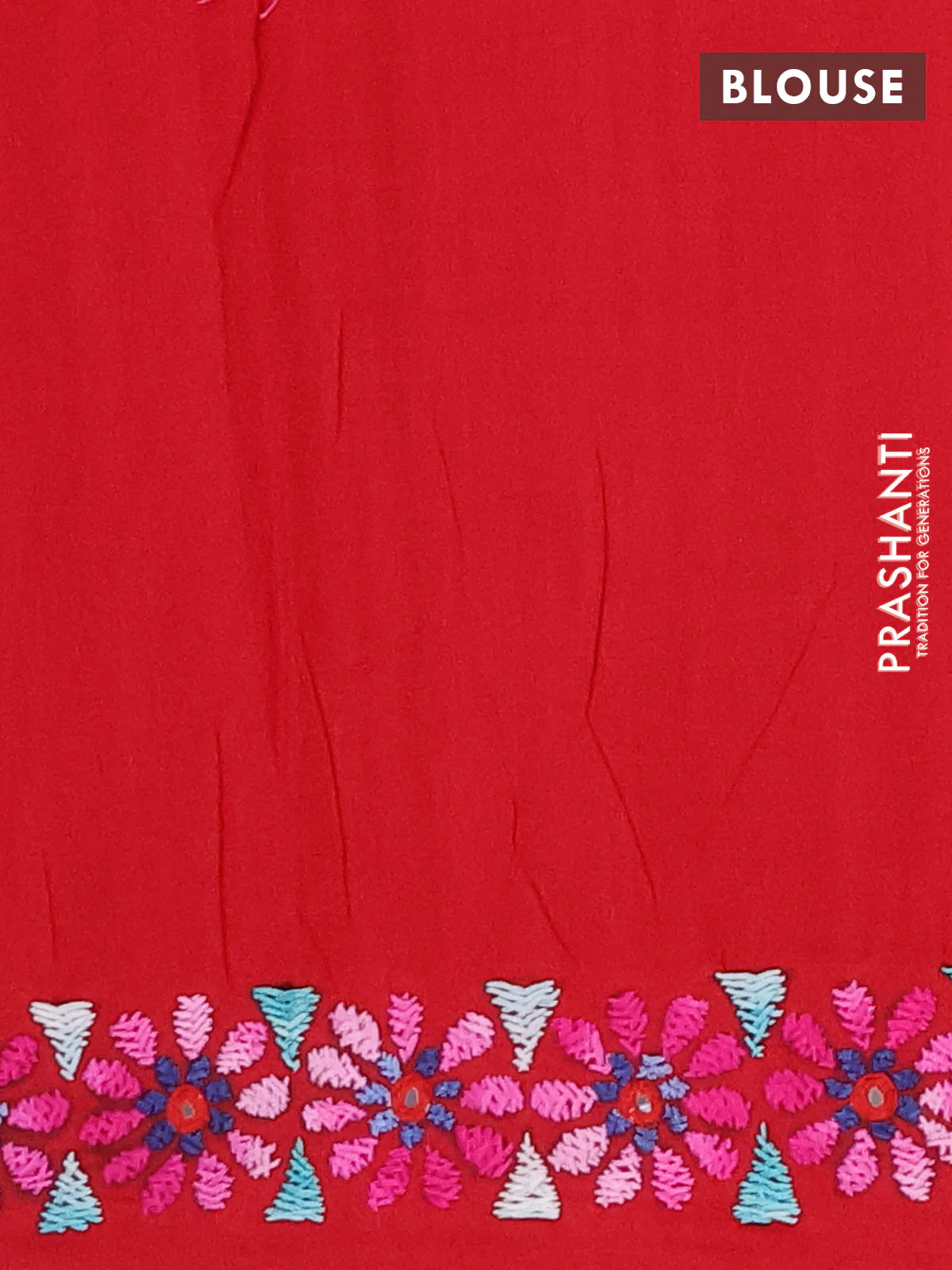 Ikat cotton saree black and maroon with allover ikat weaves and kantha stitch work pallu - Image 4