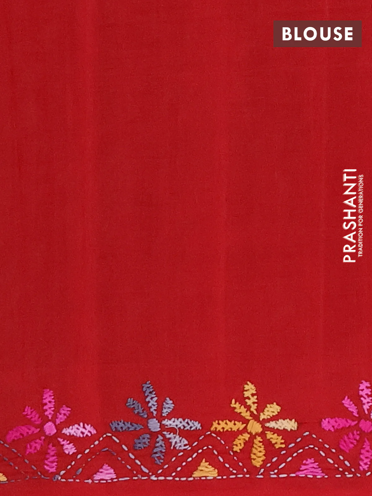 Ikat cotton saree black and maroon with allover ikat weaves and kantha stitch work pallu - Image 4