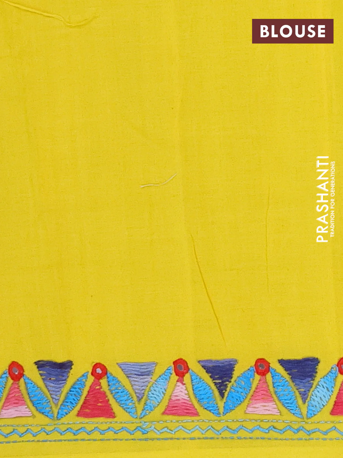 Ikat cotton saree black and yellow with allover ikat weaves and kantha stitch work pallu - Image 4