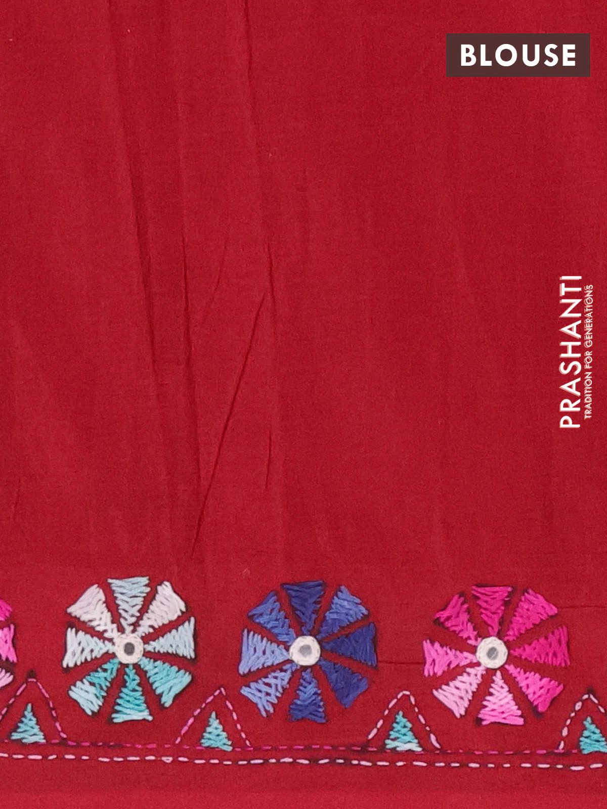 Ikat cotton saree bottle green and maroon with allover ikat weaves and kantha stitch work pallu - Image 4