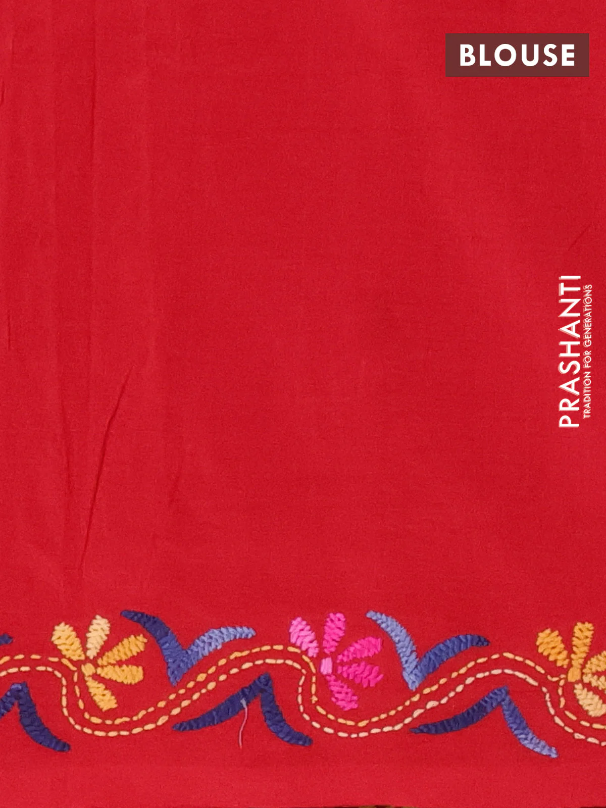 Ikat cotton saree bottle green and maroon with allover ikat weaves and kantha stitch work pallu - Image 4