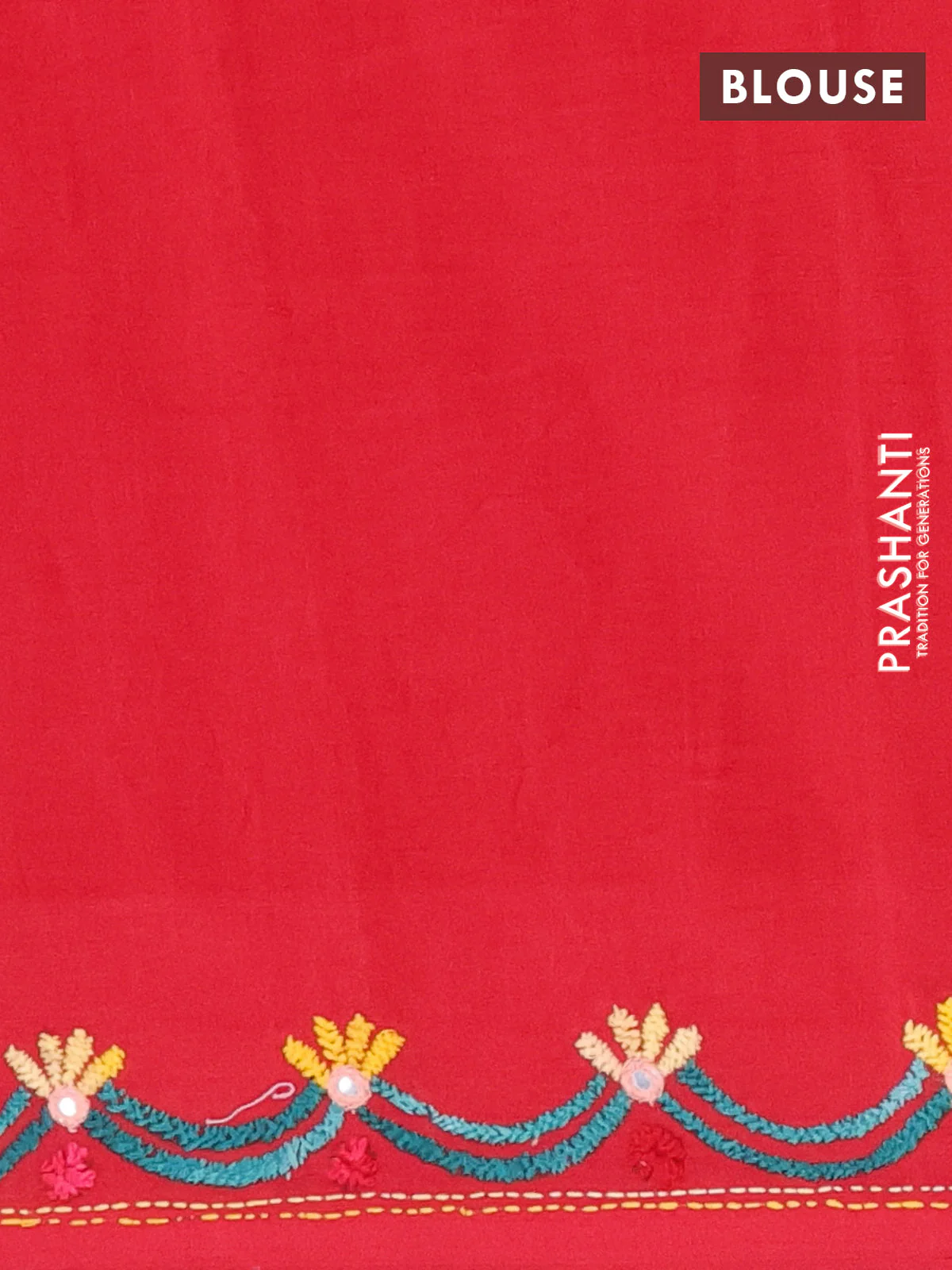 Ikat cotton saree bottle green and maroon with allover ikat weaves and kantha stitch work pallu - Image 4