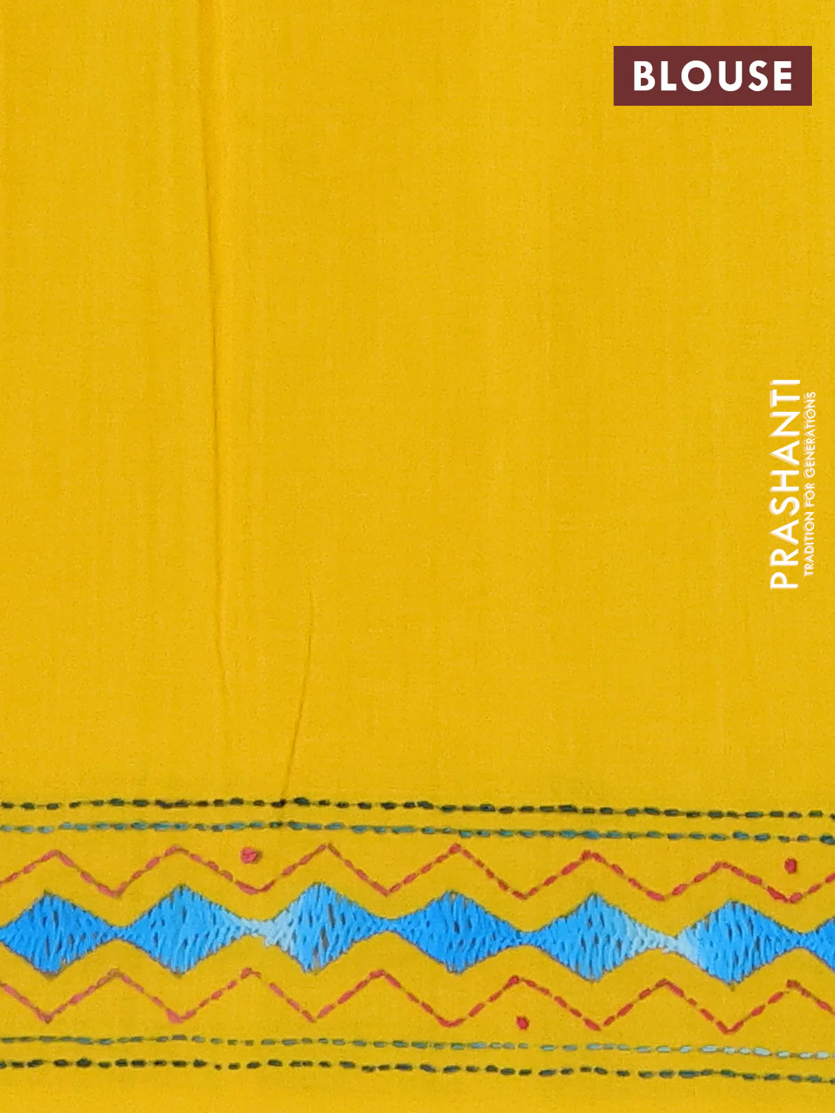 Ikat cotton saree cream black and yellow with allover ikat weaves and kantha stitch work pallu - Image 4