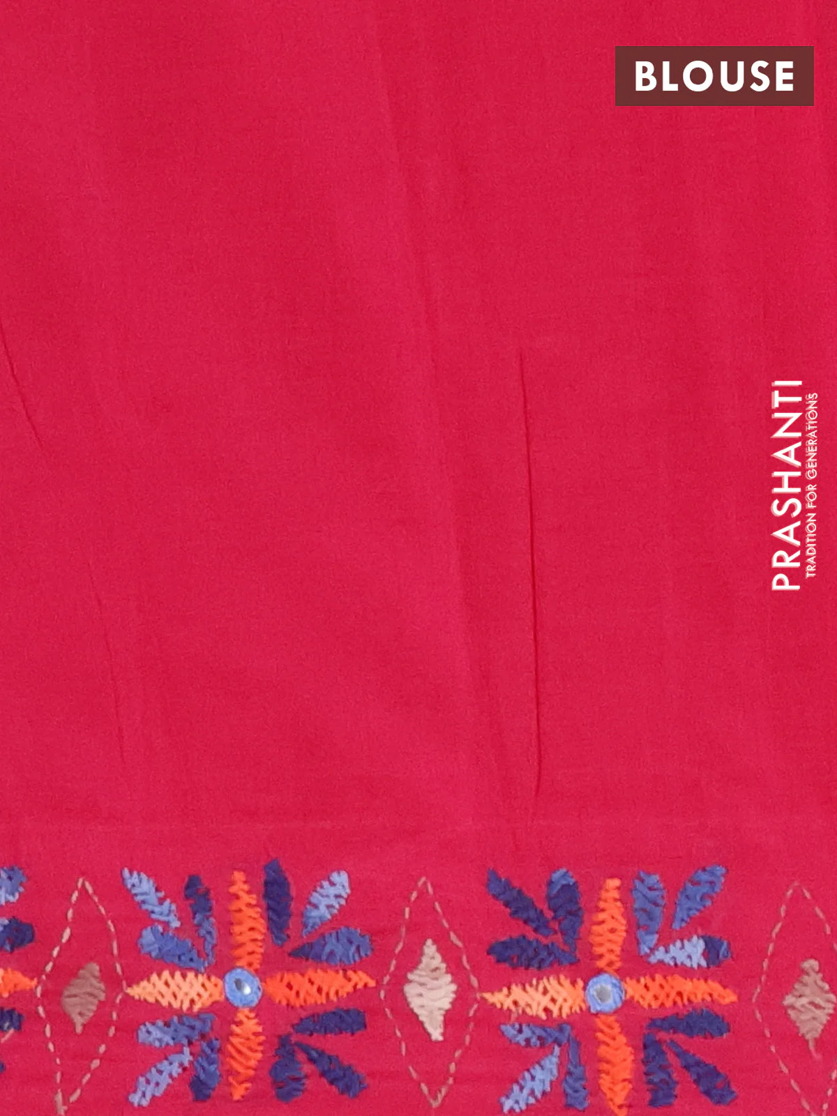 Ikat cotton saree mehendi green and pink with allover zigzag ikat weaves and ikat woven & kantha stitch work pallu - Image 4