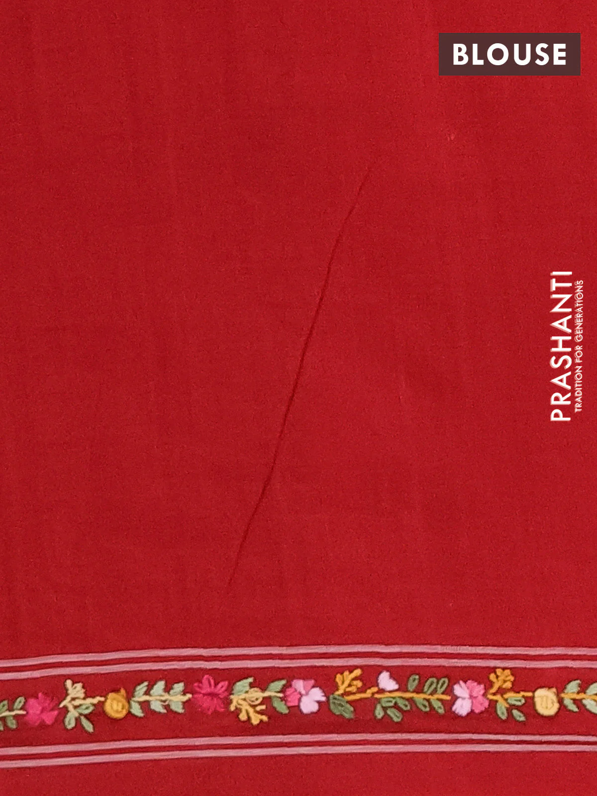 Ikat cotton saree navy blue and red with allover ikat weaves and kantha stitch work pallu - Image 4