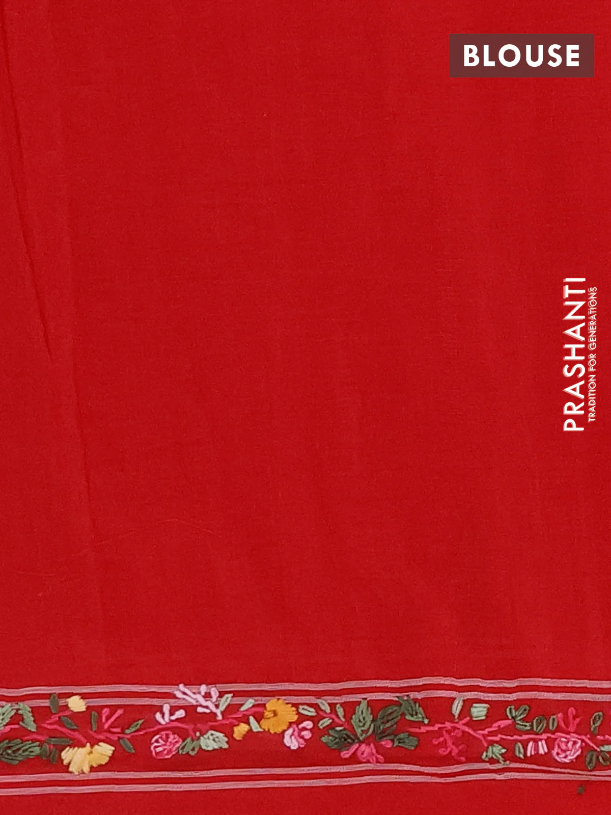 Ikat cotton saree navy blue and red with allover ikat weaves and kantha stitch work pallu - Image 4