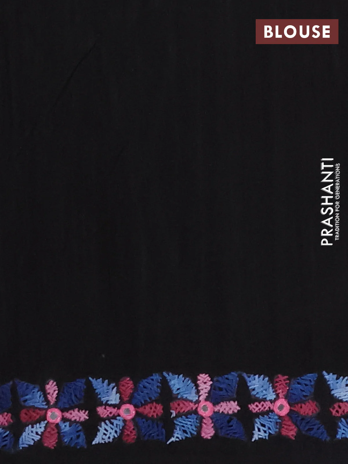 Ikat cotton saree off white and black with allover small checks pattern and ganga jamuna border - Image 4