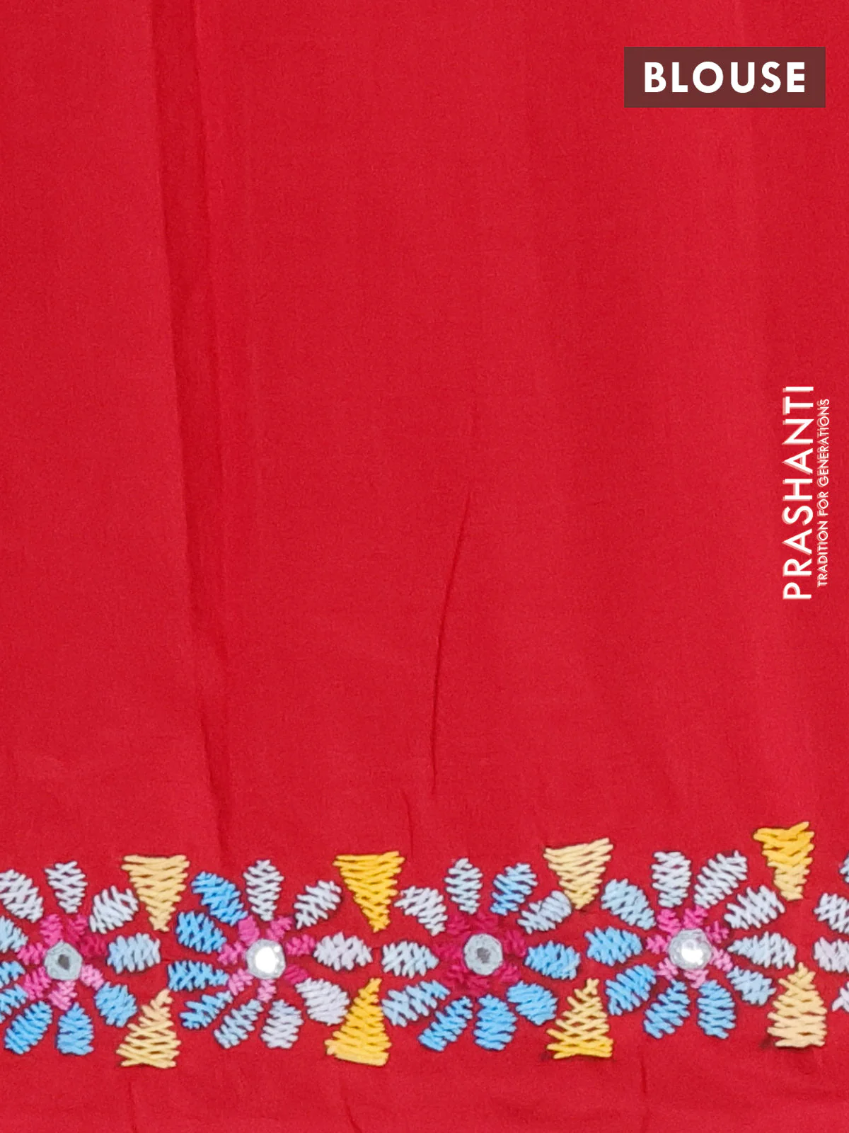 Ikat cotton saree off white and maroon with allover ikat weaves and kantha stitch work pallu - Image 4