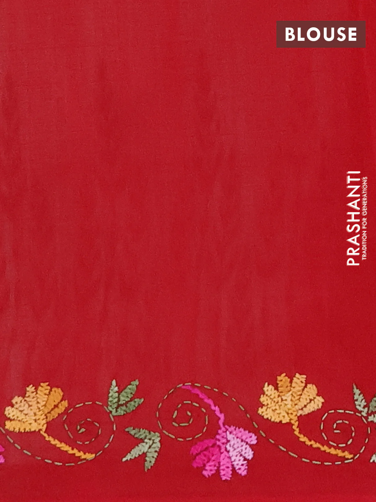 Ikat cotton saree off white and maroon with allover ikat weaves and kantha stitch work pallu - Image 4