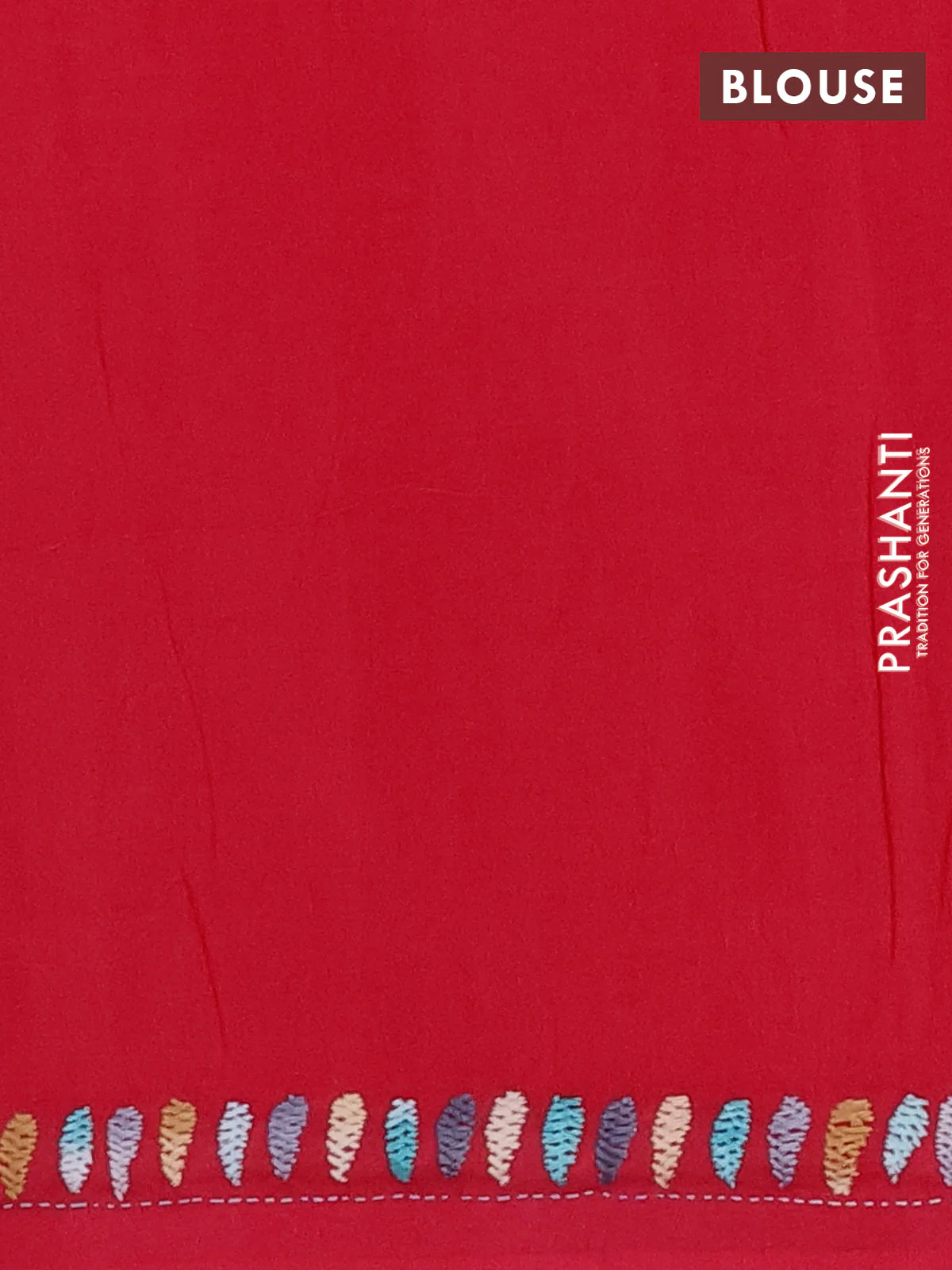 Ikat cotton saree off white and maroon with plain body and ikat woven & kantha stitch work pallu - Image 4