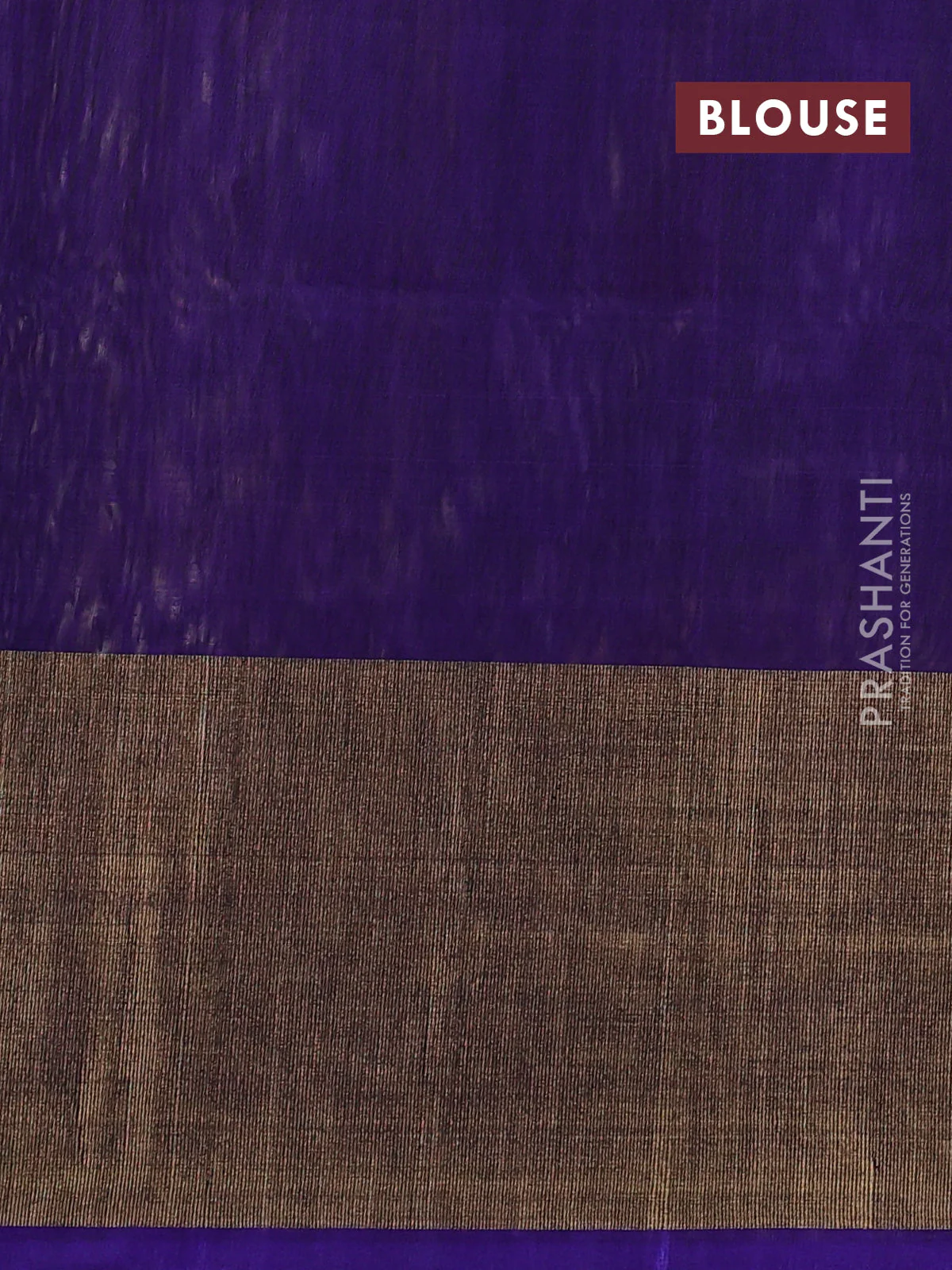 Ikat silk cotton saree beige and violet with allover ikat weaves and long zari woven ikat border - Image 3