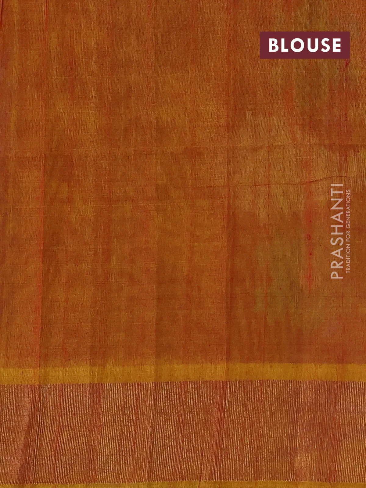 Ikat silk cotton saree blue and dual shade of mustard yellow with allover ikat weaves and zari woven border - Image 3