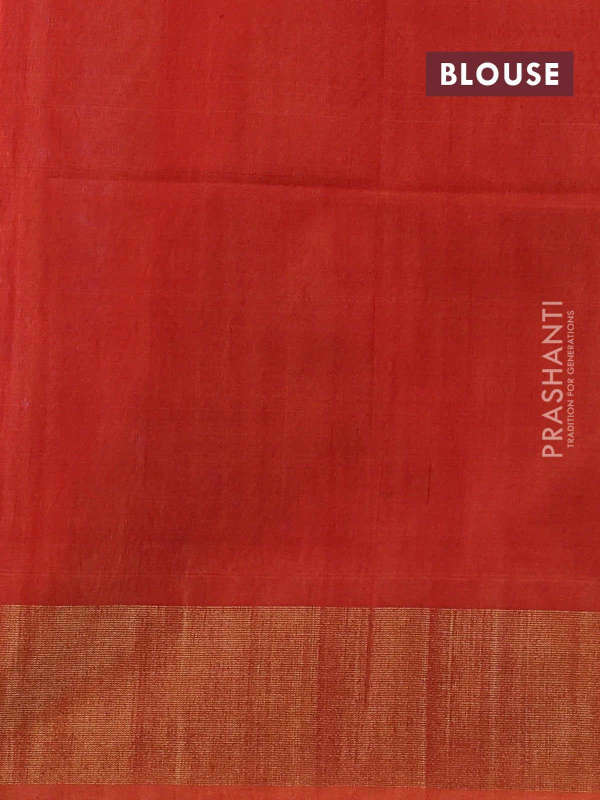 Ikat silk cotton saree blue and orange with allover ikat weaves and zari woven border - Image 3