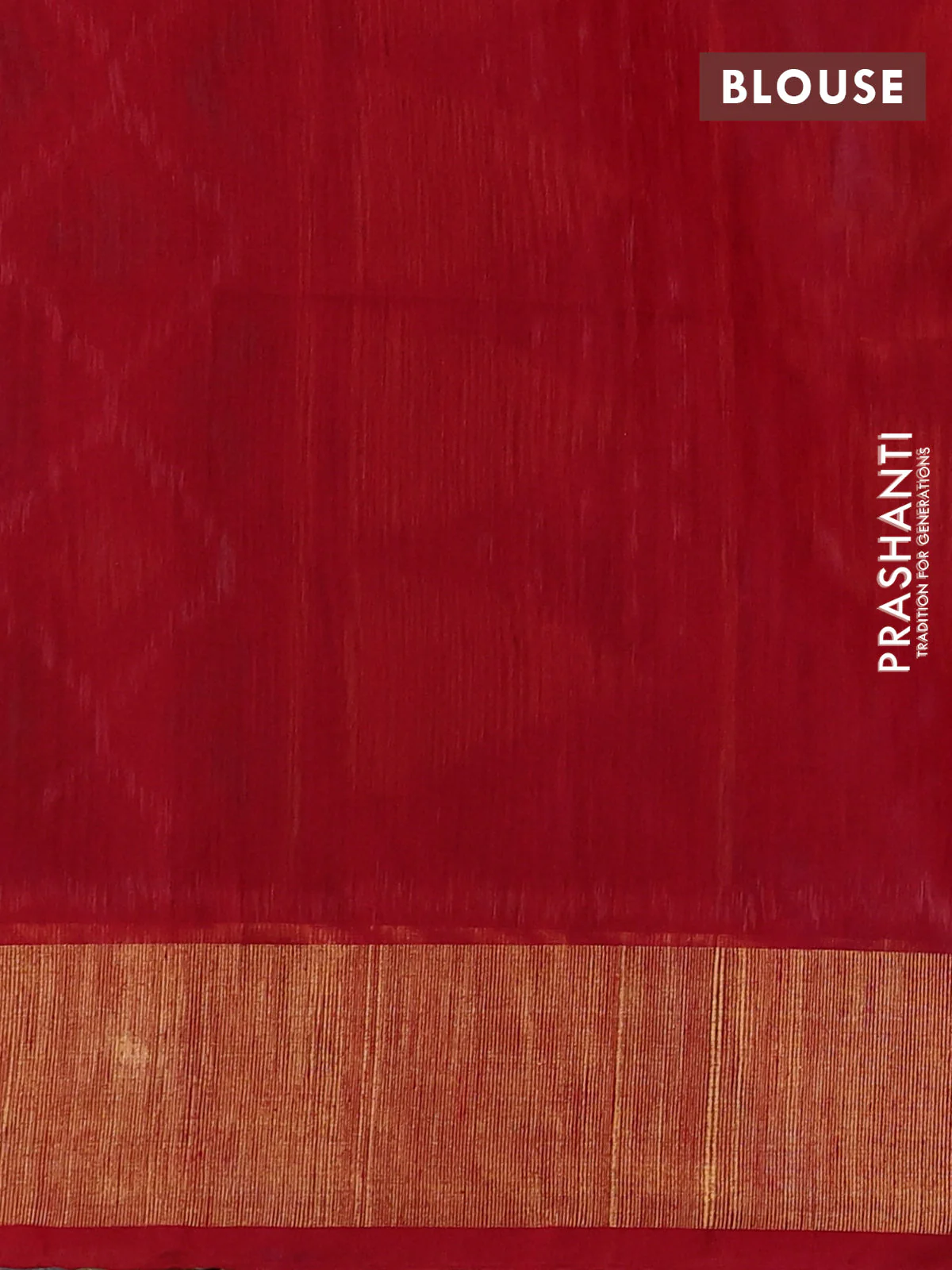 Ikat silk cotton saree blue and red with allover ikat weaves and zari woven border - Image 3