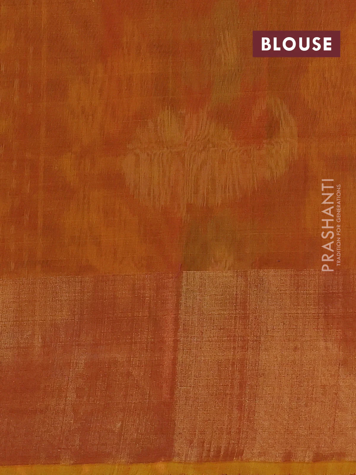 Ikat silk cotton saree bottle green and dual shade of dark mustard with allover ikat weaves and long zari woven ikat border - Image 3