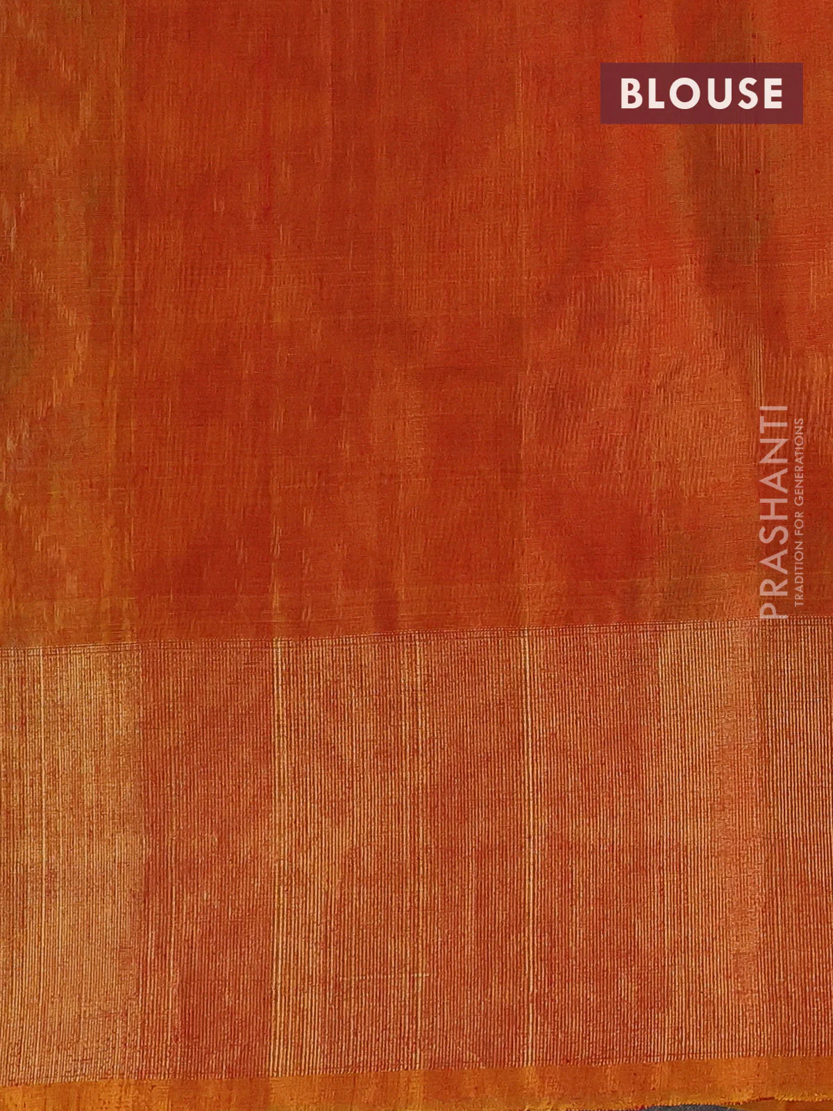 Ikat silk cotton saree bottle green and rustic orange with allover ikat weaves and long zari woven ikat border - Image 3
