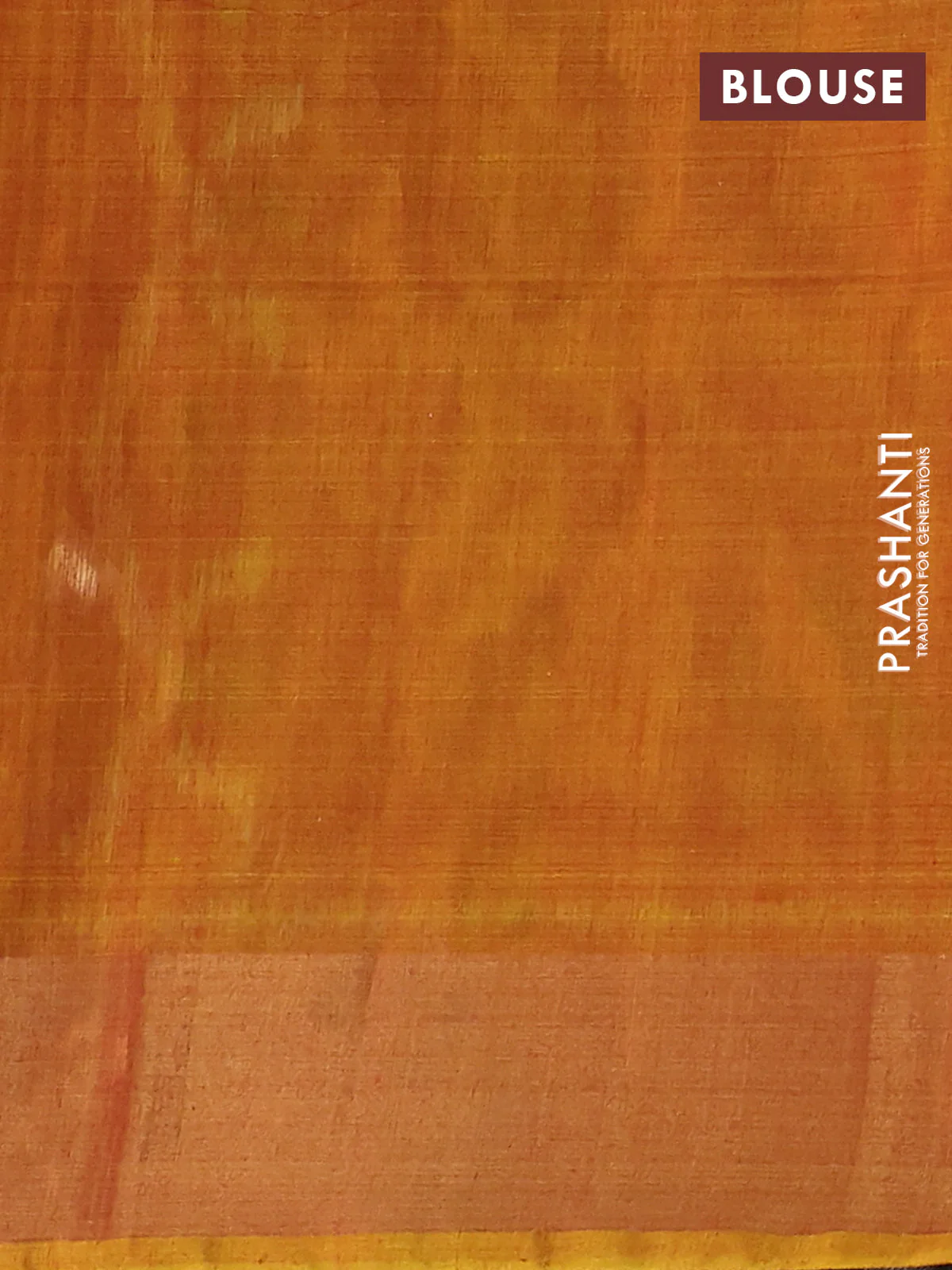 Ikat silk cotton saree coffee brown and dual shade of yellow with allover ikat weaves and zari woven border - Image 3