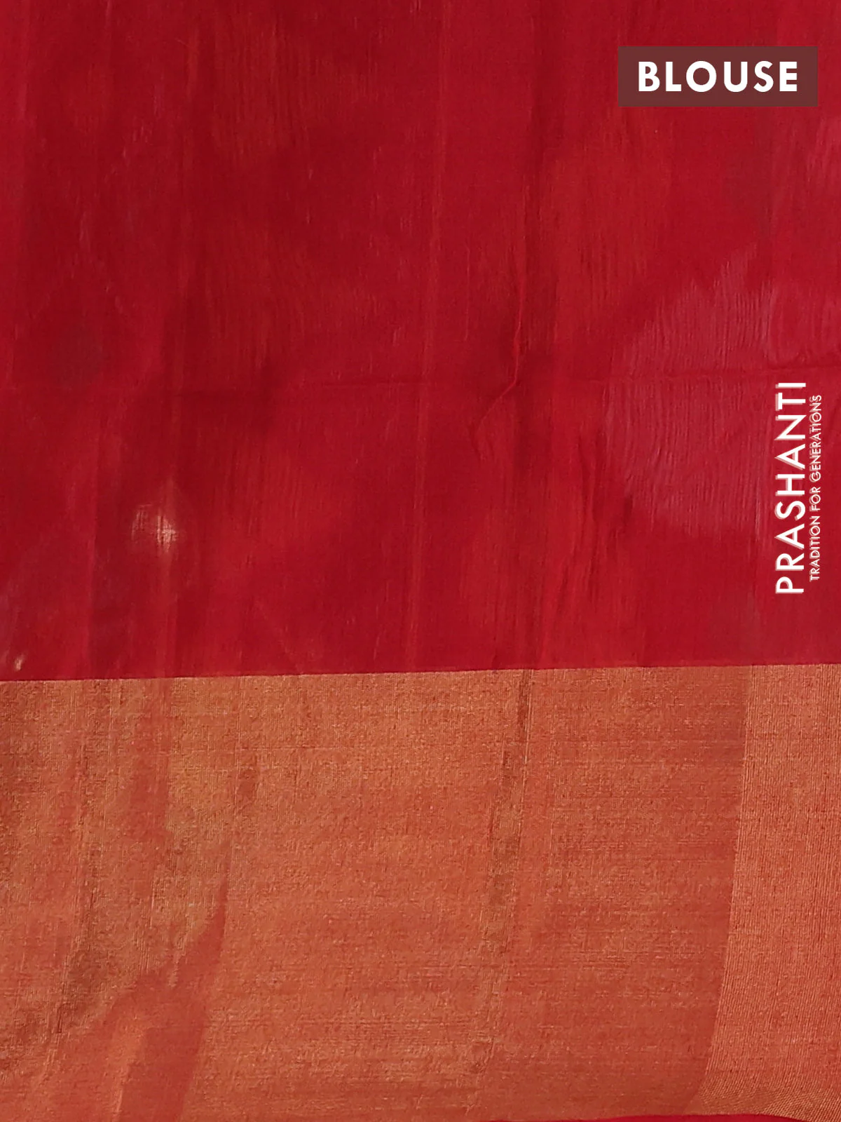 Ikat silk cotton saree coffee brown and red with allover ikat weaves and long zari woven ikat border - Image 3