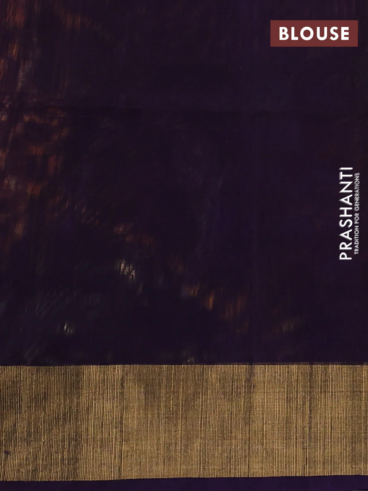 Ikat silk cotton saree dark mustard and deep violet with allover ikat weaves and zari woven border - Image 3