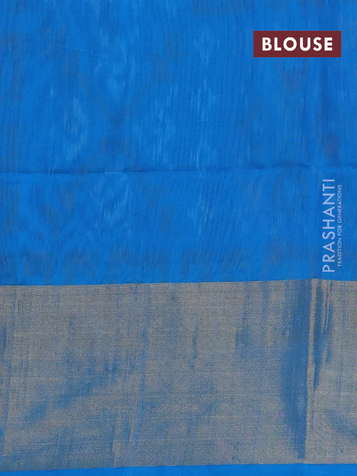 Ikat silk cotton saree deep wine and cs blue with allover ikat weaves and long zari woven ikat border - Image 3
