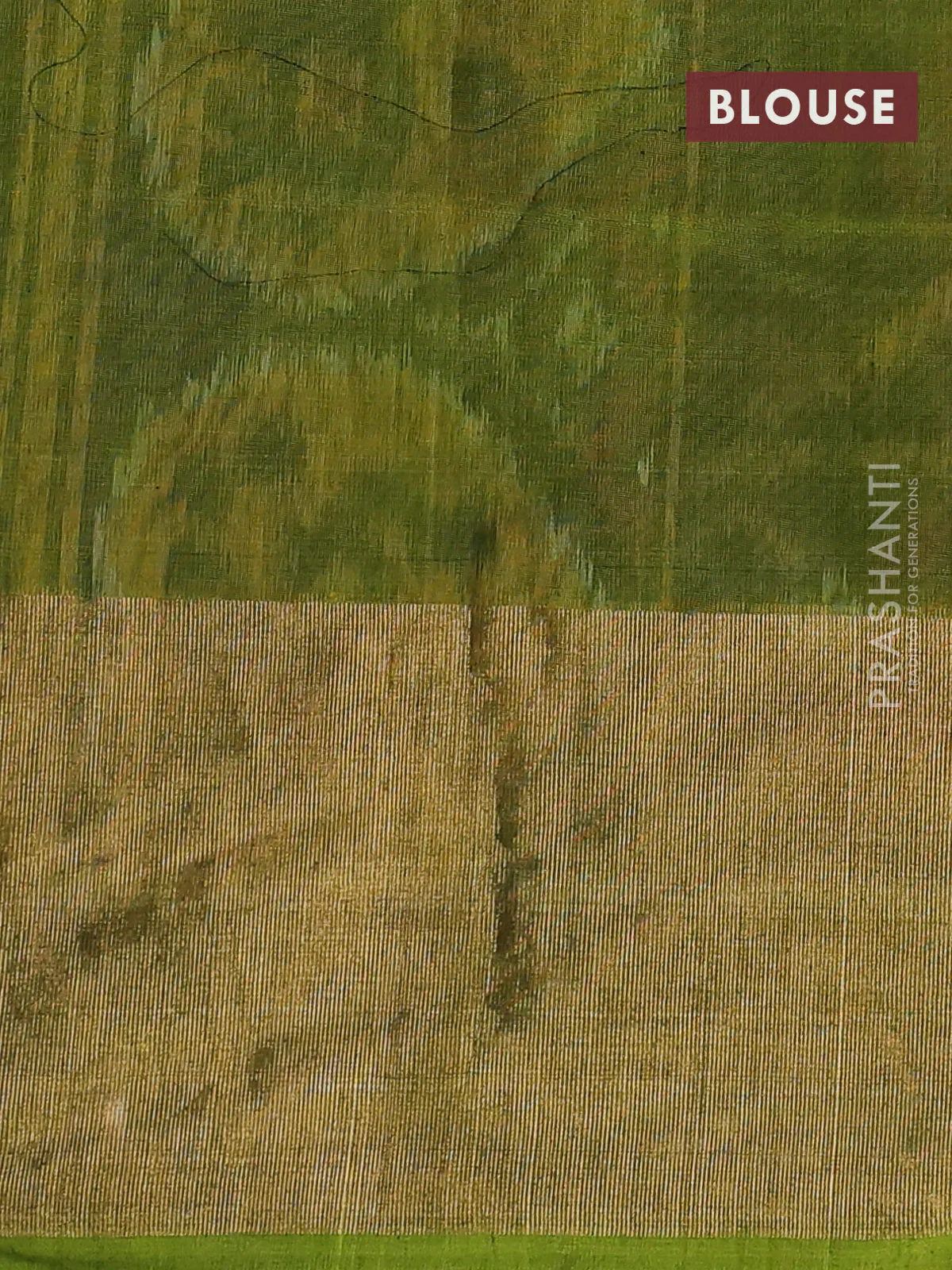 Ikat silk cotton saree jamun shade and light green with alover ikat weaves and long zari woven ikat border - Image 3
