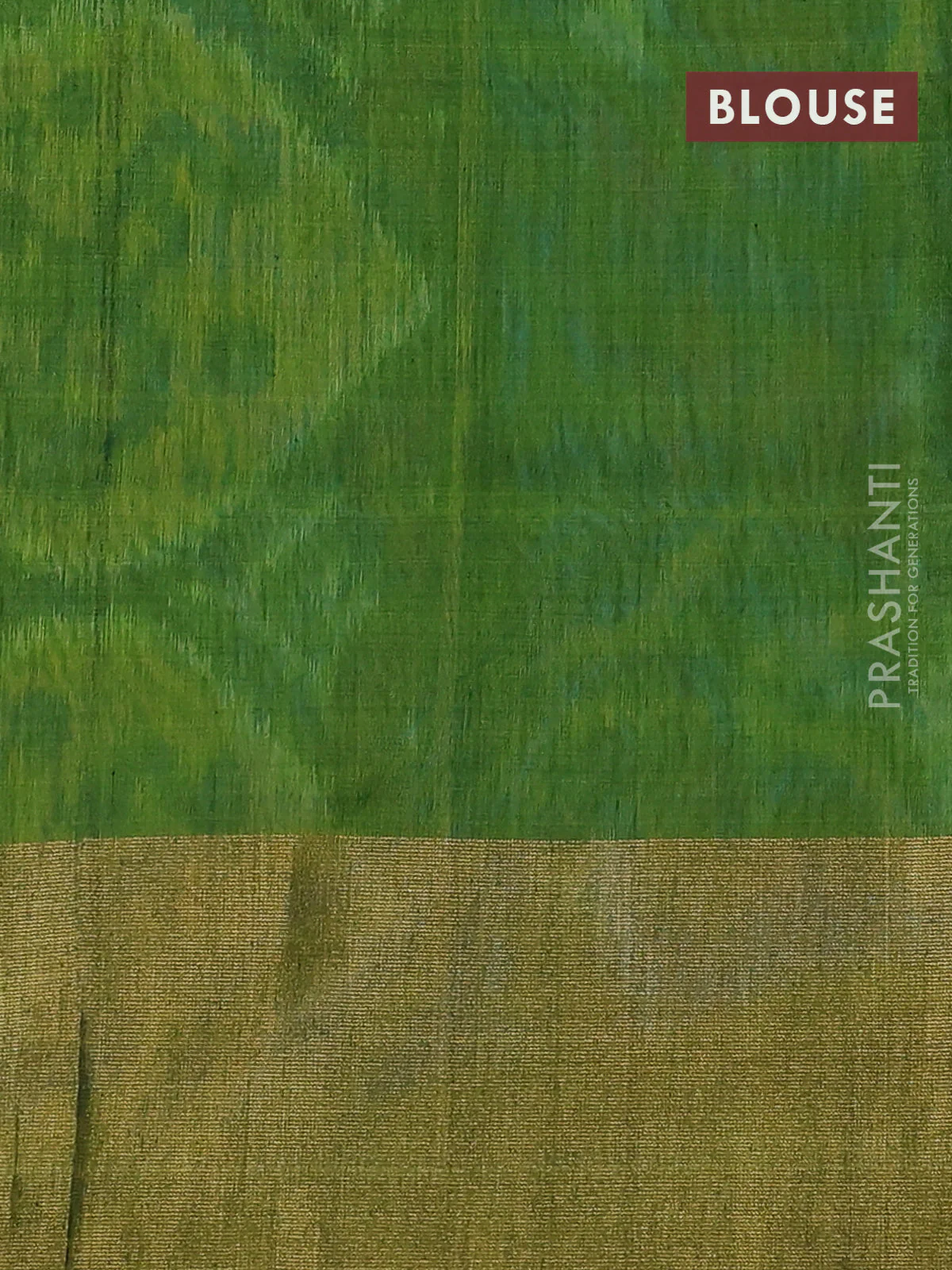 Ikat silk cotton saree light blue and light green with alover ikat weaves and long zari woven ikat border - Image 3