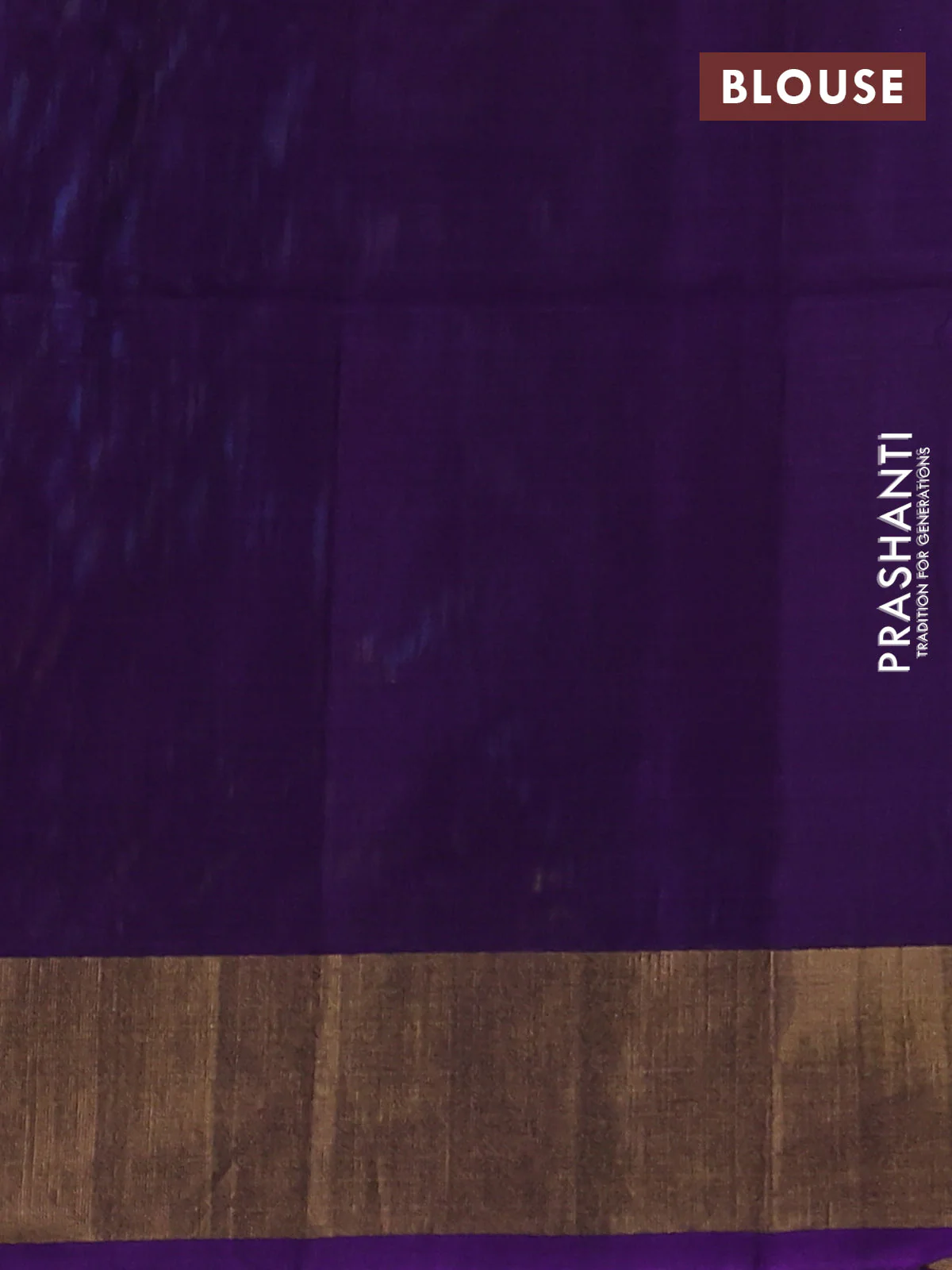 Ikat silk cotton saree light blue and violet with allover ikat weaves and zari woven border - Image 3